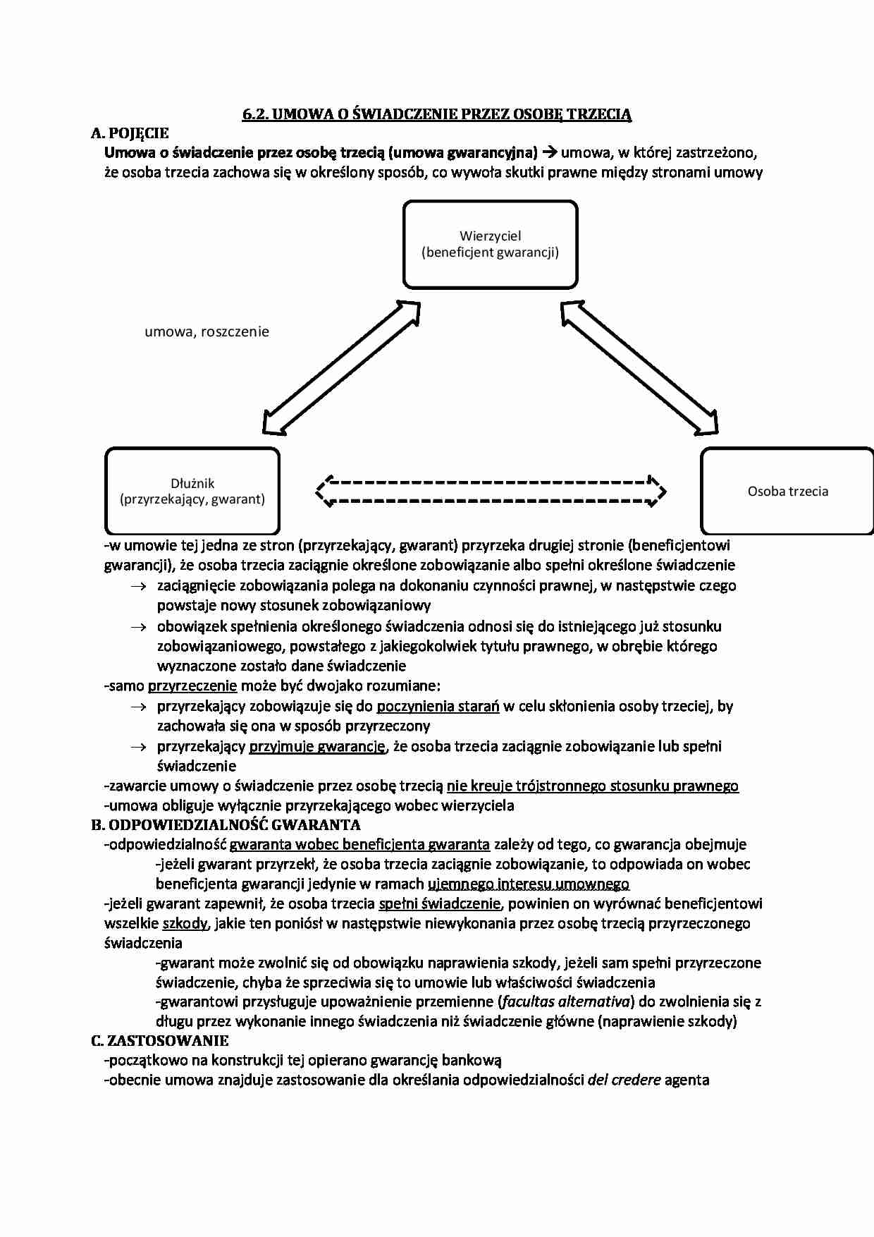 Umowa o świadczenie przez osobę trzecią  - strona 1