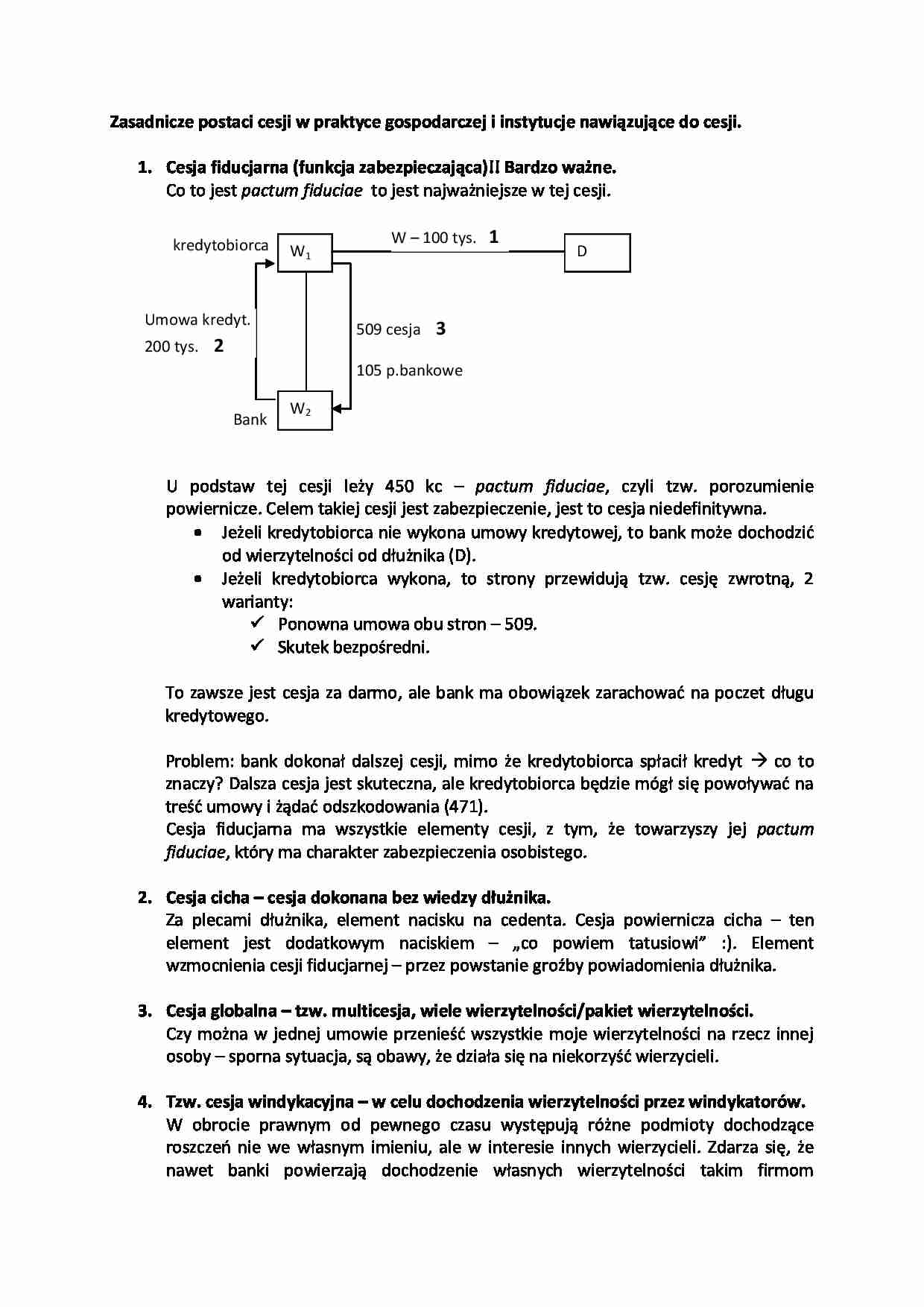 Zasadnicze postaci cesji w praktyce gospodarczej i instytucje - strona 1