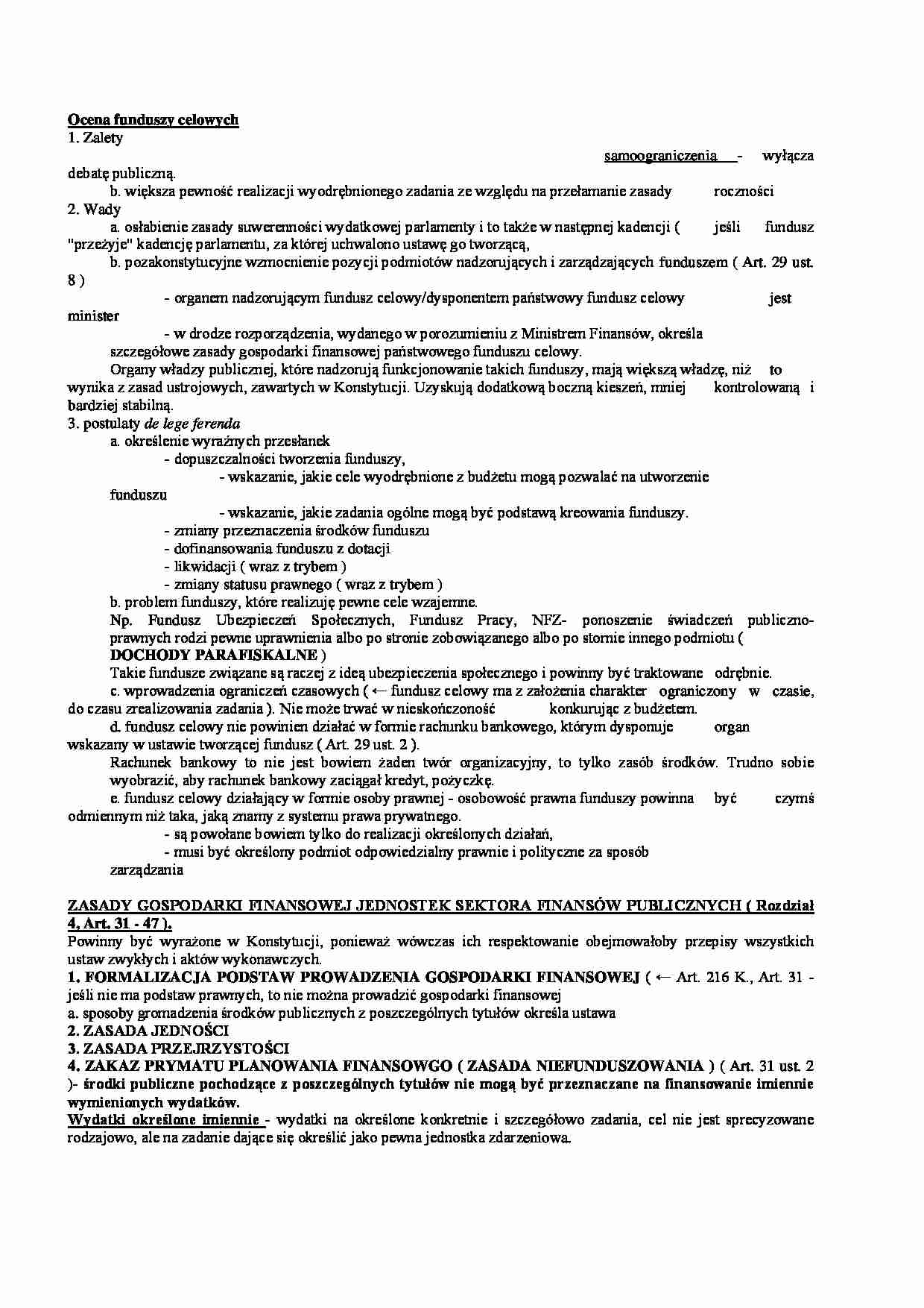 Fundusze celowe i prawo budżetowe - wykład - strona 1
