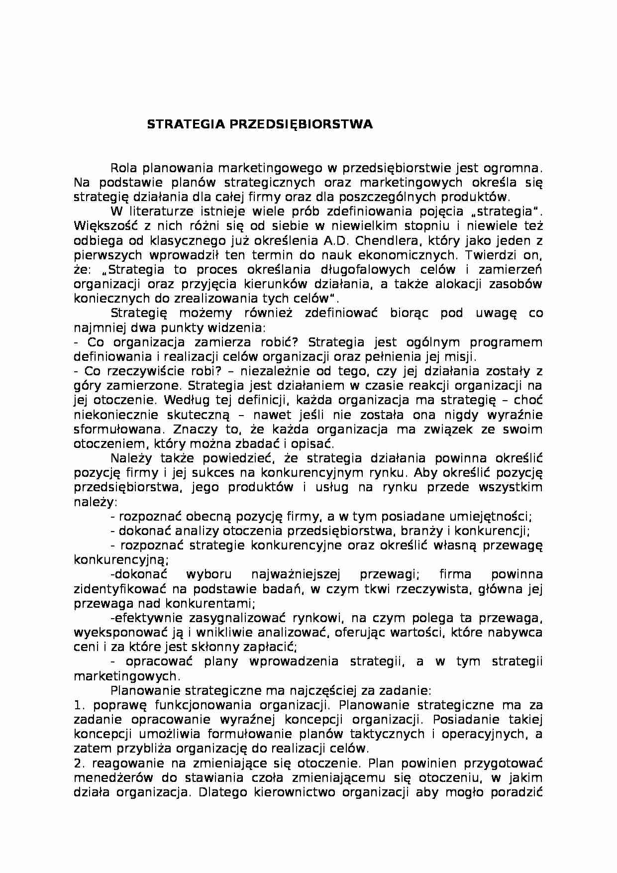 Strategia w zarządzaniu - strona 1