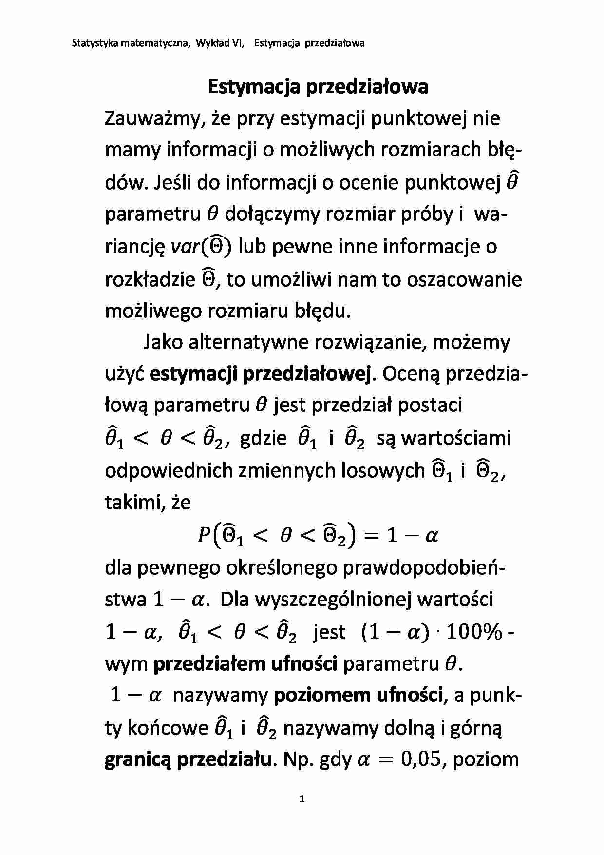 Estymacja przedzialowa - strona 1