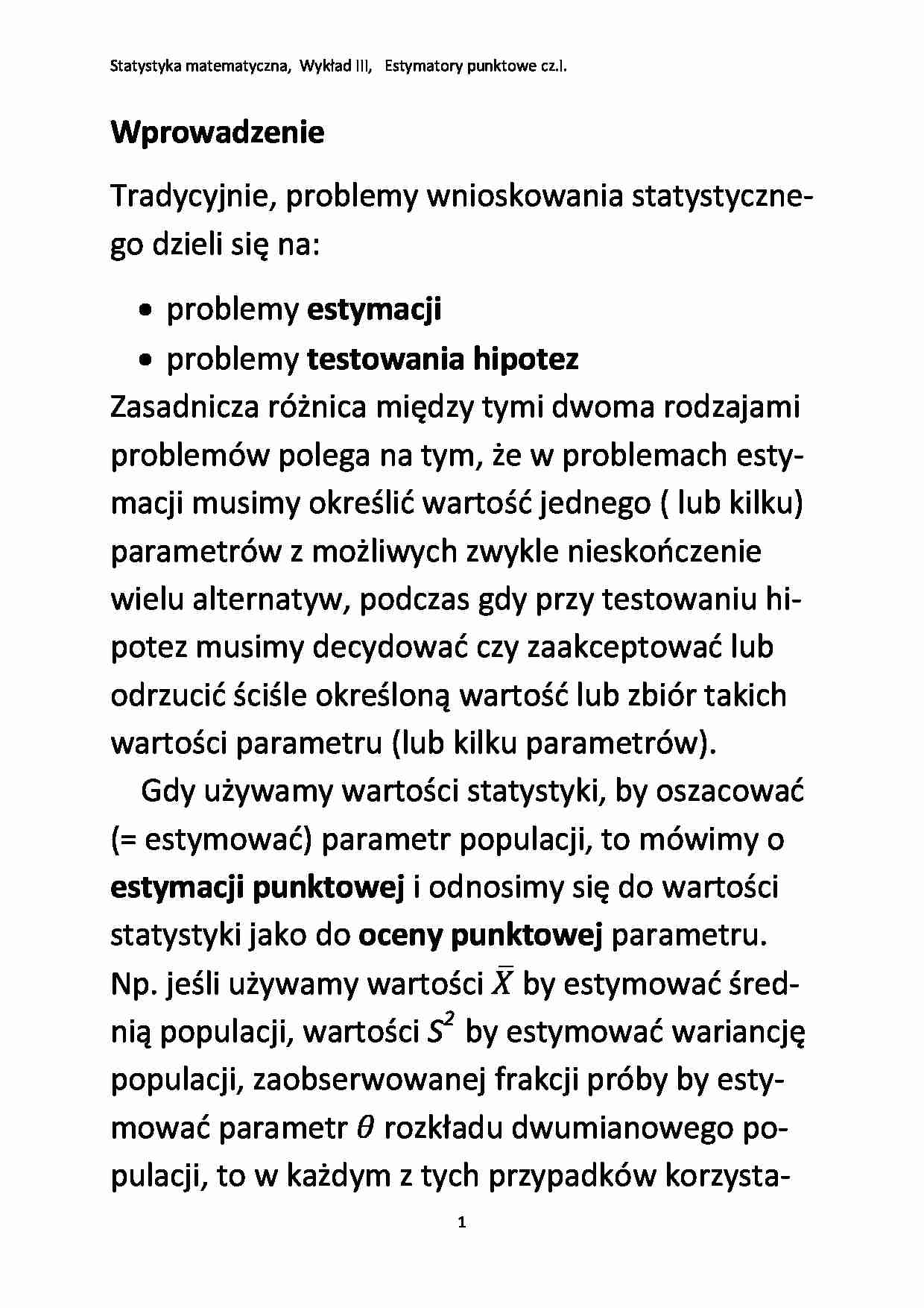 Estymatory punktowe - strona 1
