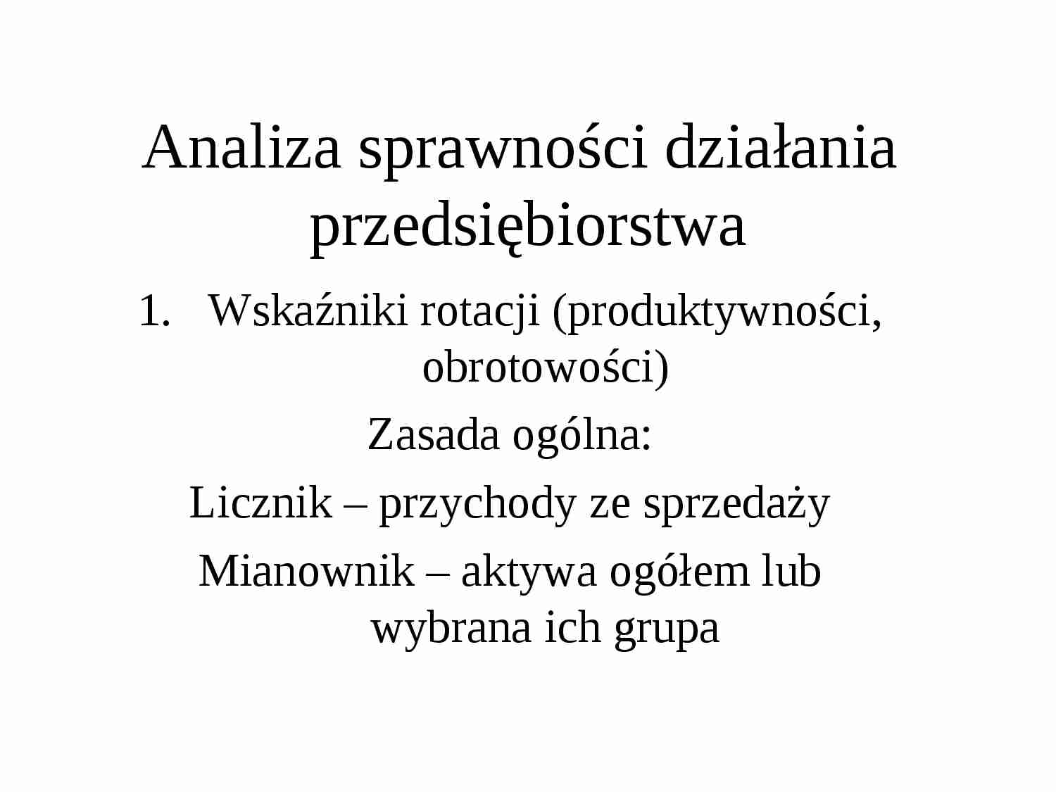 Analiza sprawności działania - strona 1