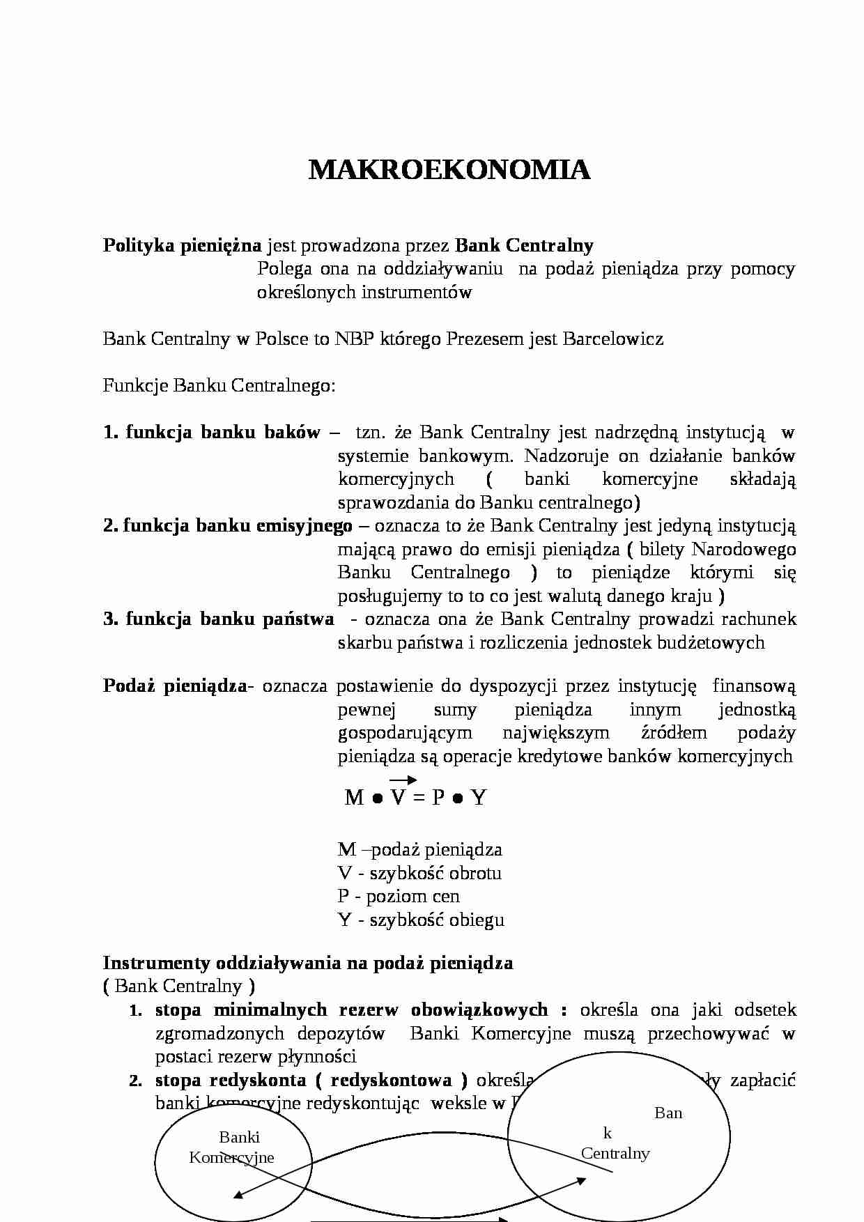 Polityka pieniezna - strona 1