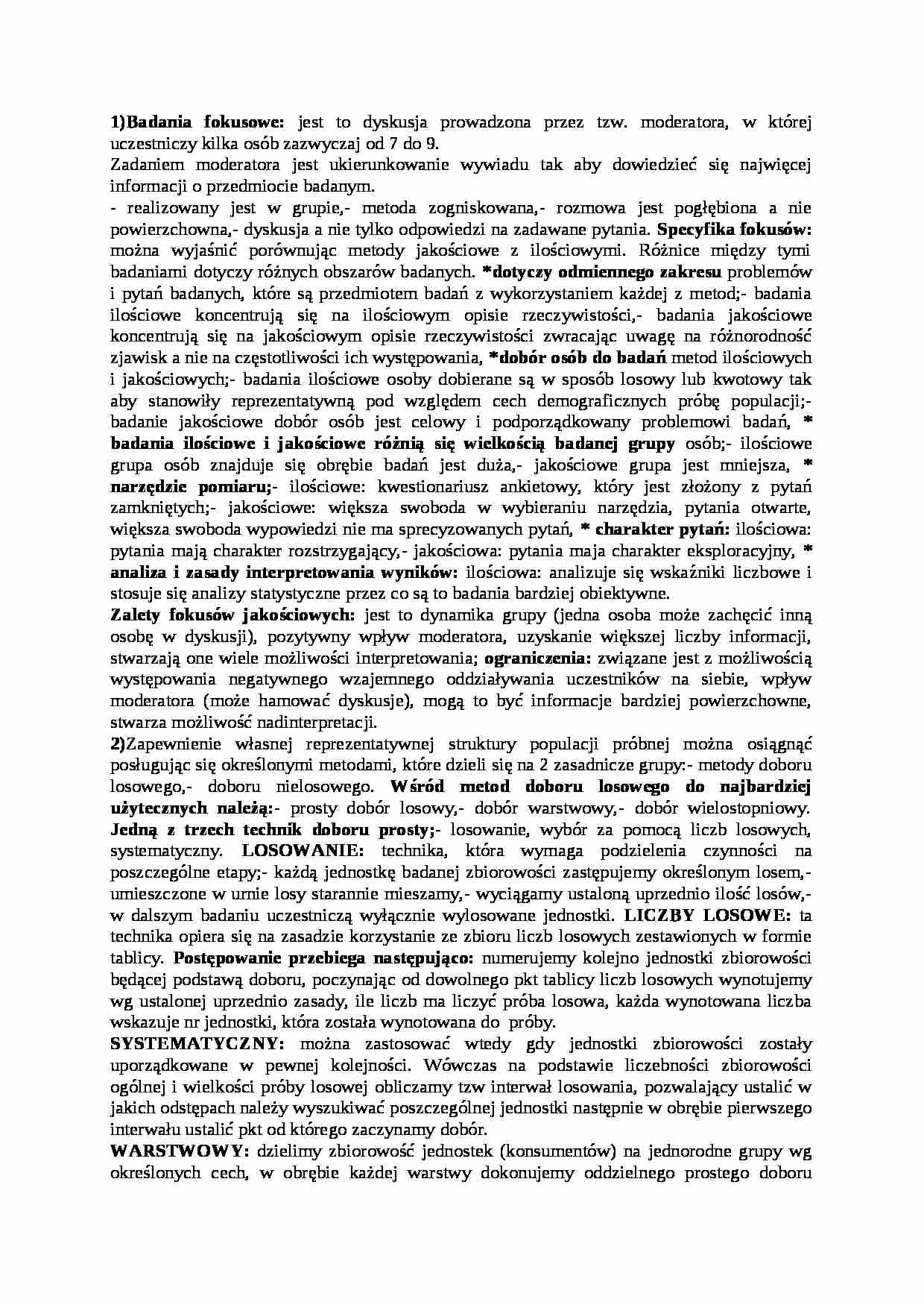 Badania fokusowe - definicja i rodzaje - strona 1