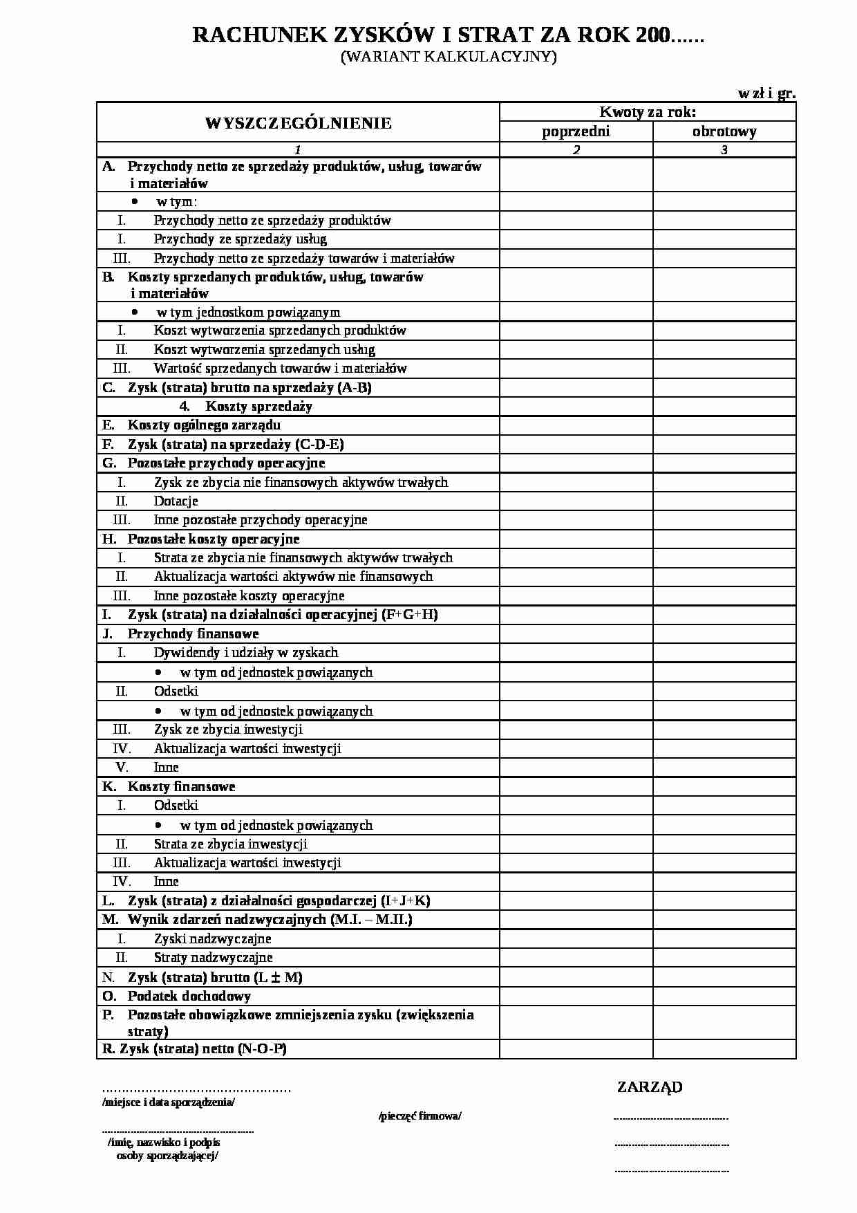 Finanse wzór dokumentu - strona 1