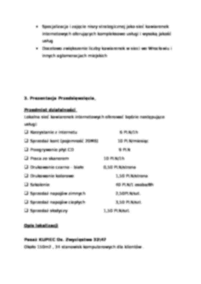 Biznes plan - Cafe Internet - prezentacja firmy - strona 3