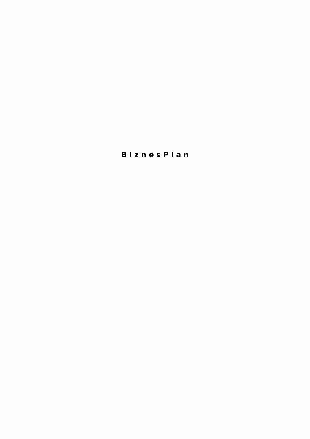 Biznes plan - Cooler sp. z o.o. - strona 1