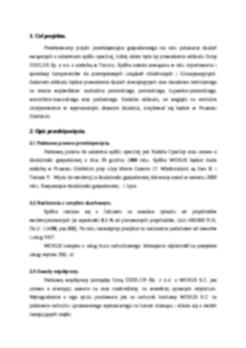 Biznes plan - Cooler sp. z o.o. - strona 3