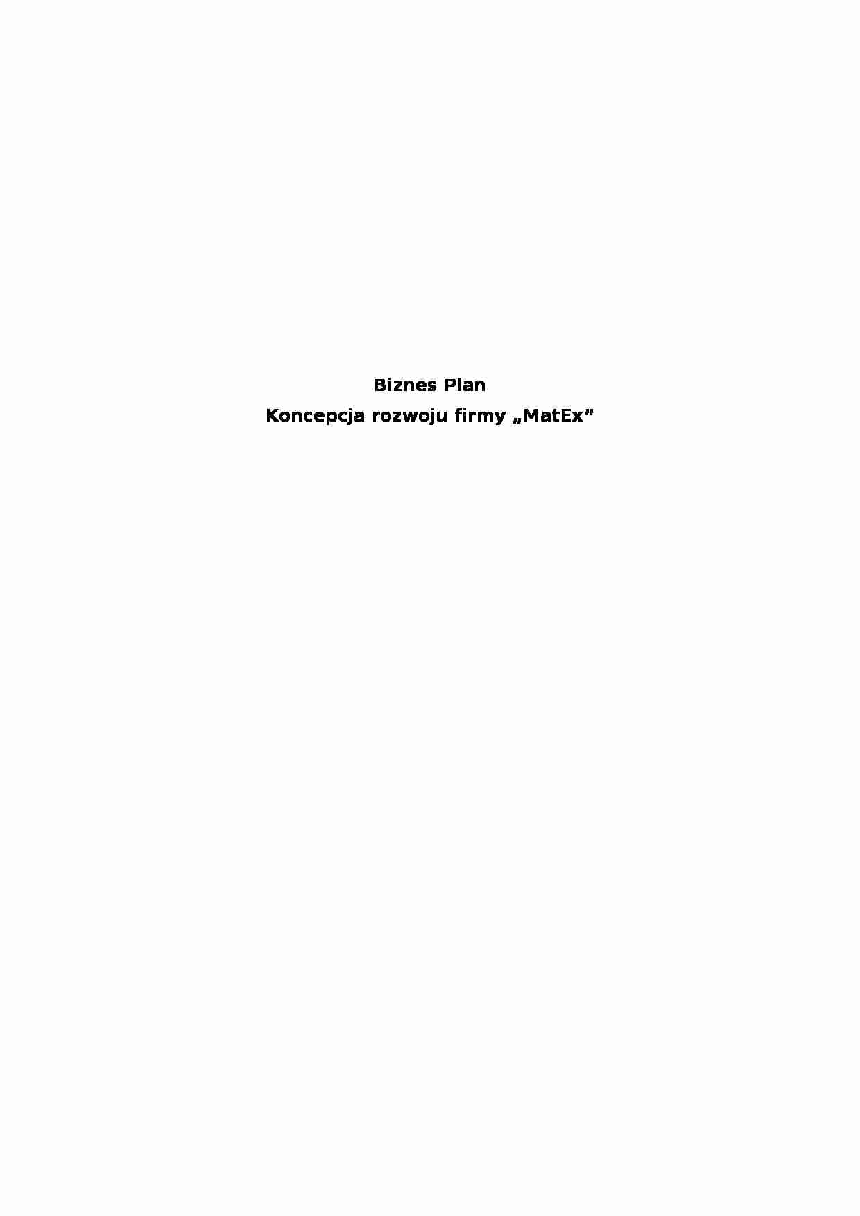 Biznes plan - materace - strona 1