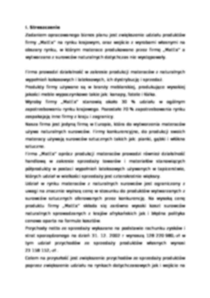 Biznes plan - materace - strona 2