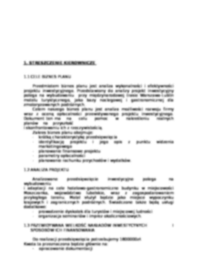 Biznes plan - Motel - prezentacja przedsiębiorstwa - strona 2