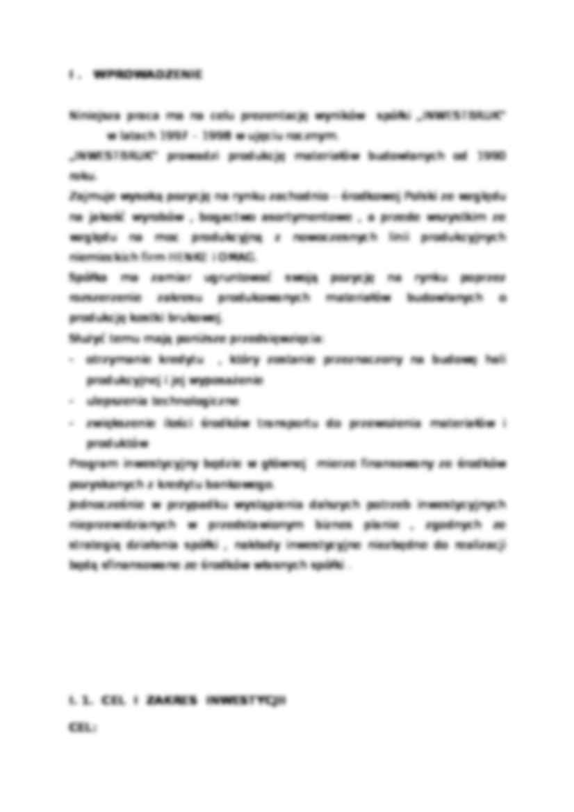 Biznes plan - przedsiębiorstwo budowlane - Przedsięwzięcie inwestycyjne - strona 3