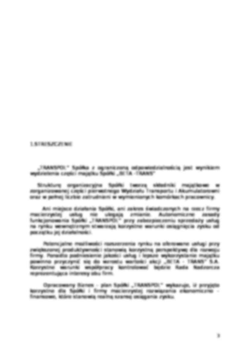 Biznes plan - Transpol - przykład - strona 3