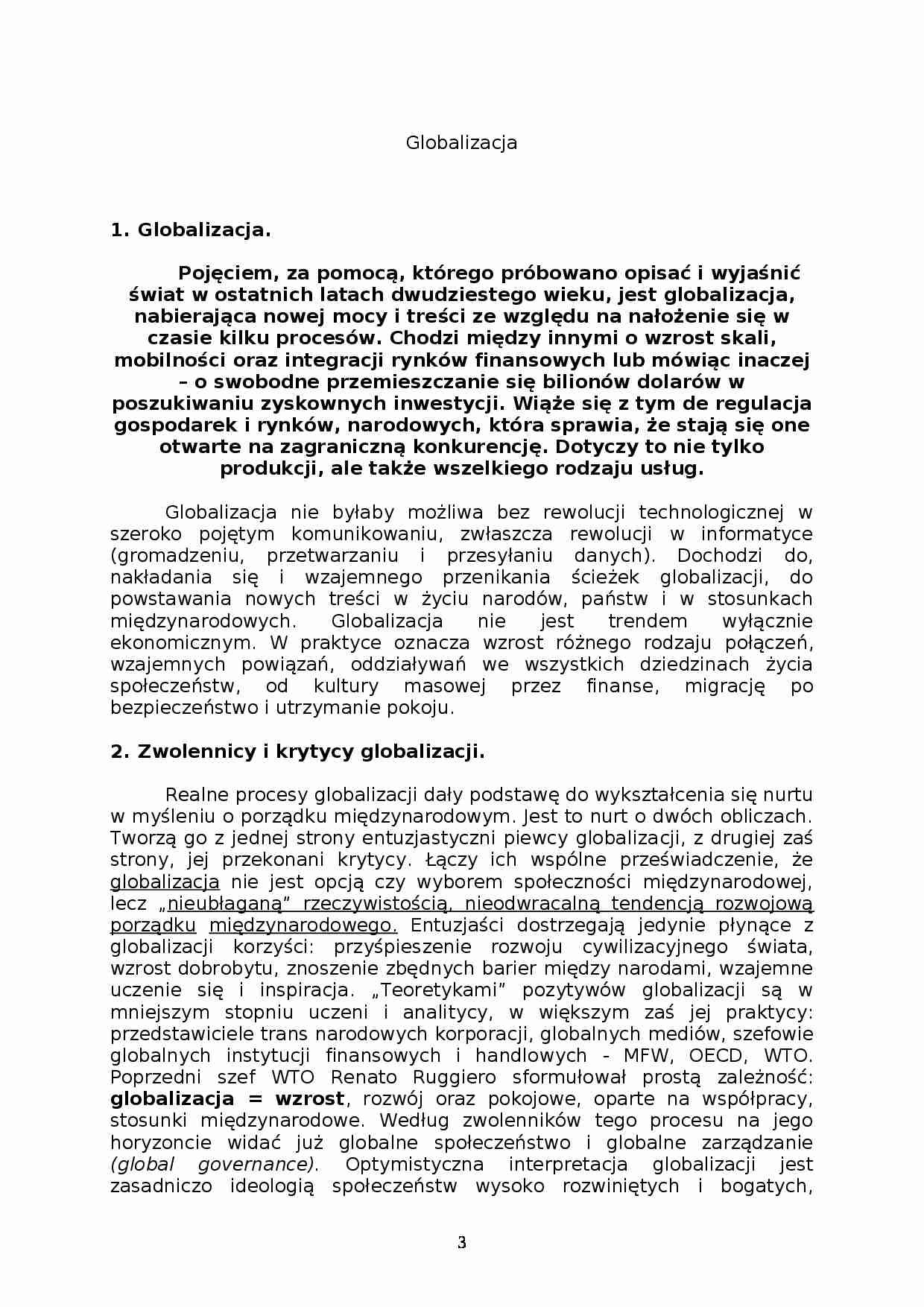 Globalizacja - szerokie omówienie - strona 1