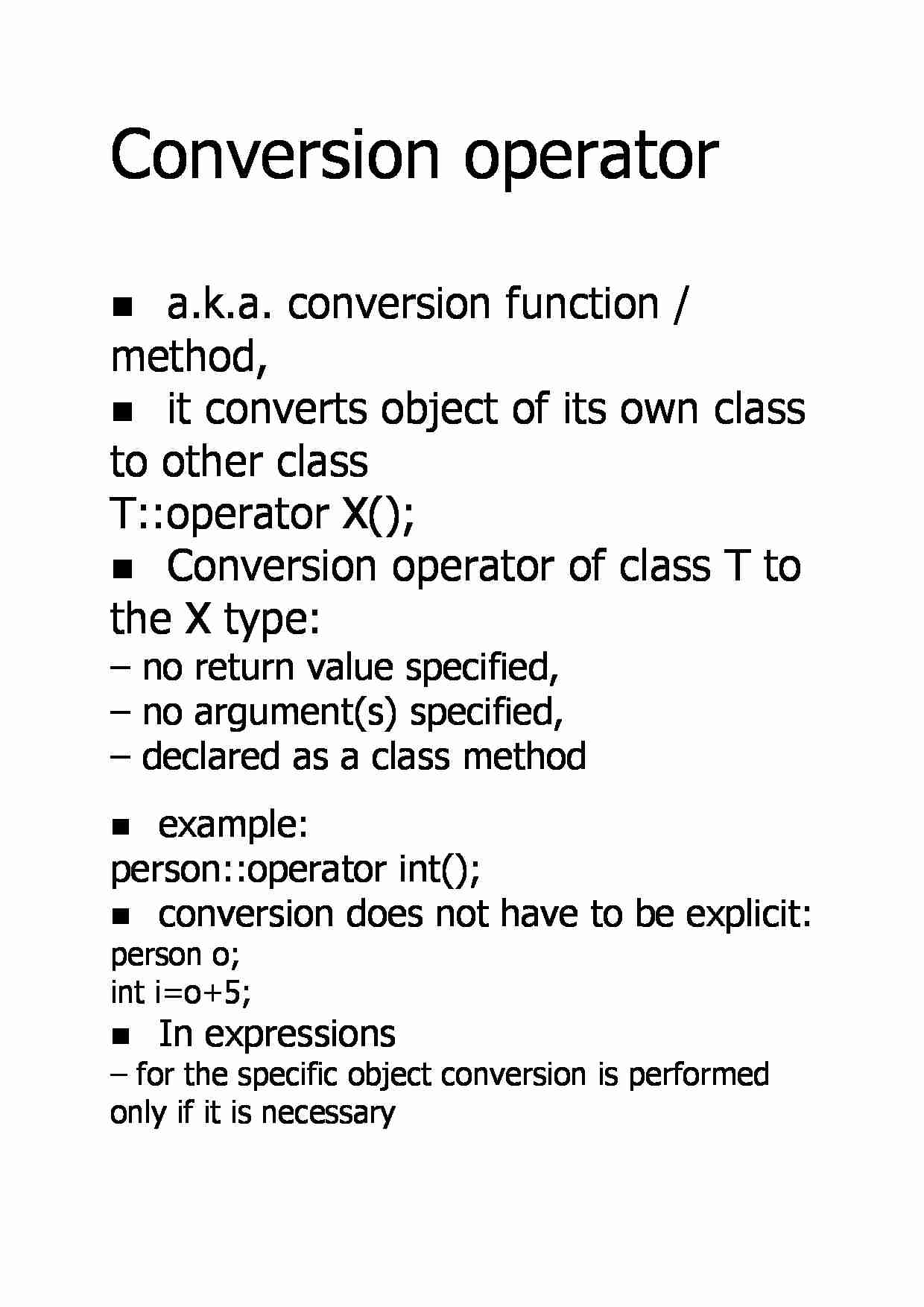 Conversion operator - strona 1