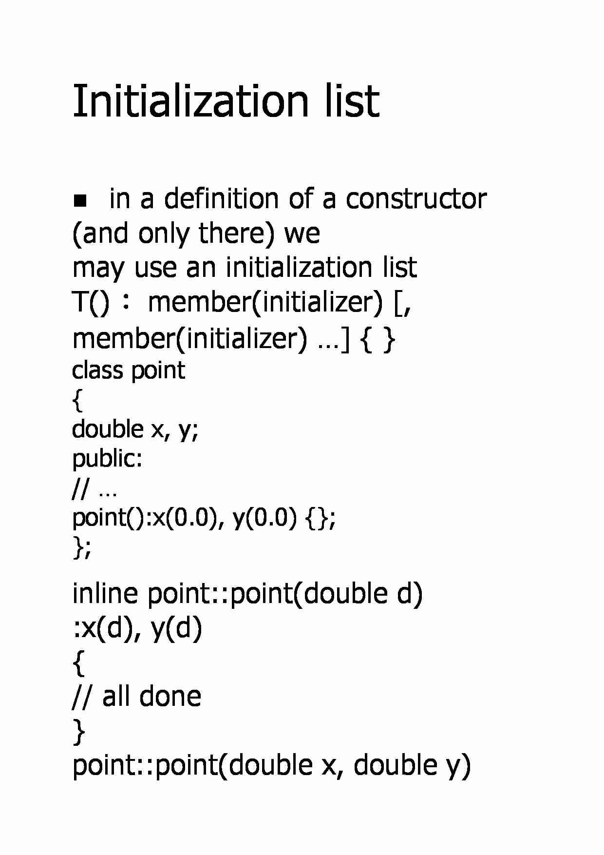 Initialization list - strona 1