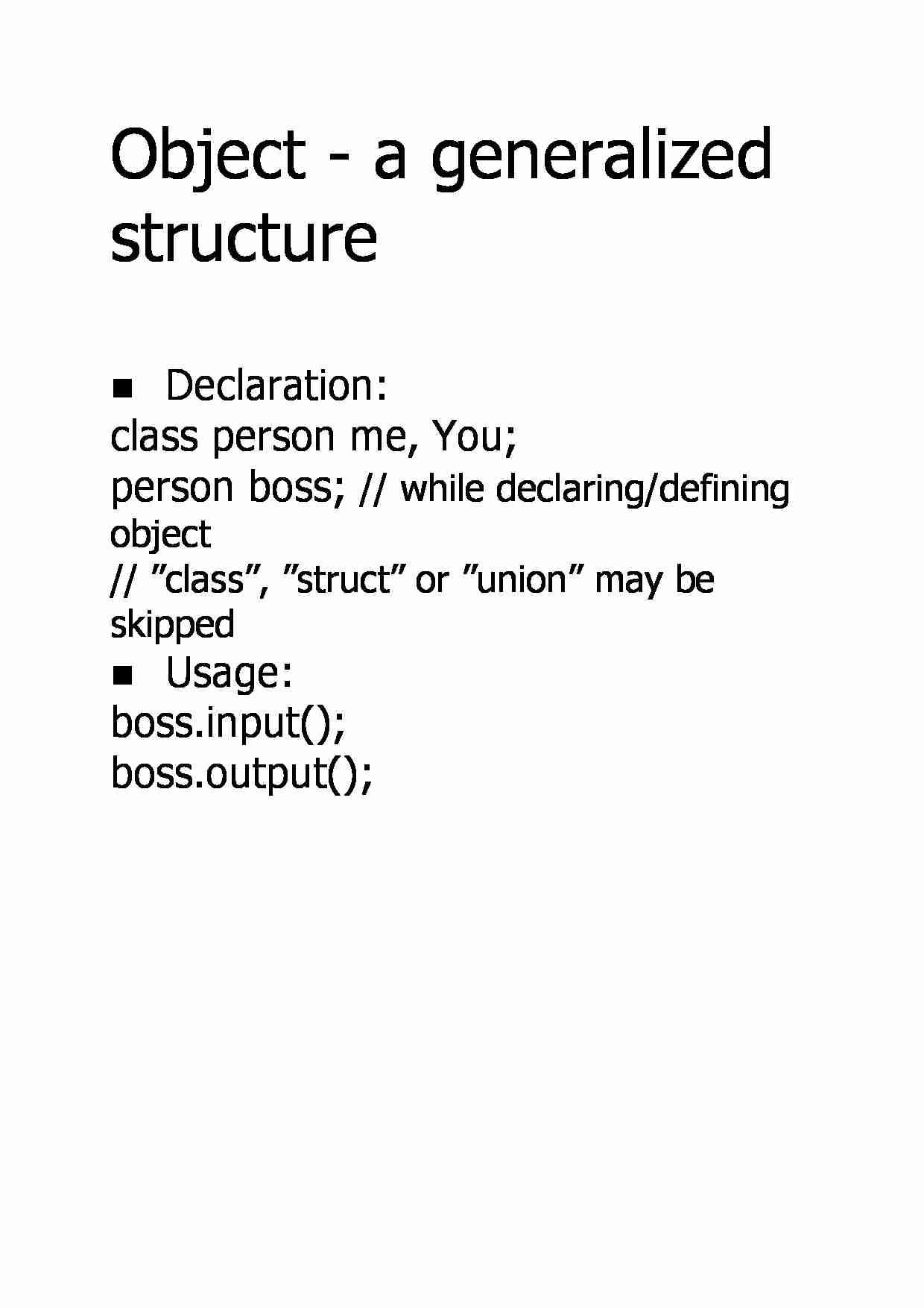 Object - a generalized structure - strona 1