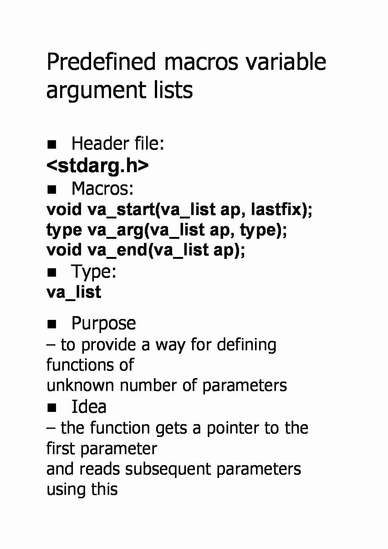 Predefined macros variable argument lists - strona 1