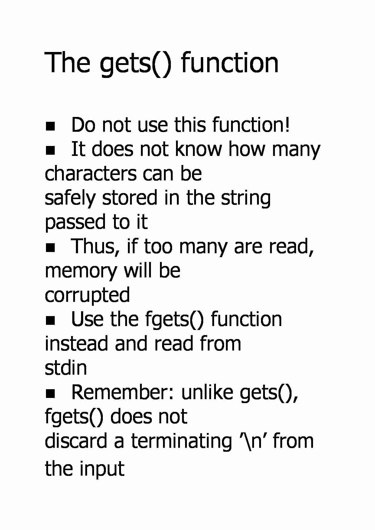 The gets function - strona 1
