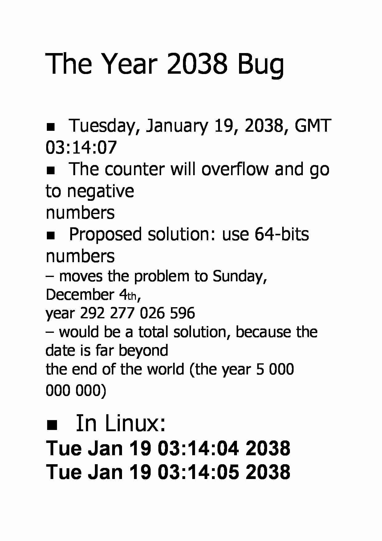 The Year 2038 Bug - strona 1