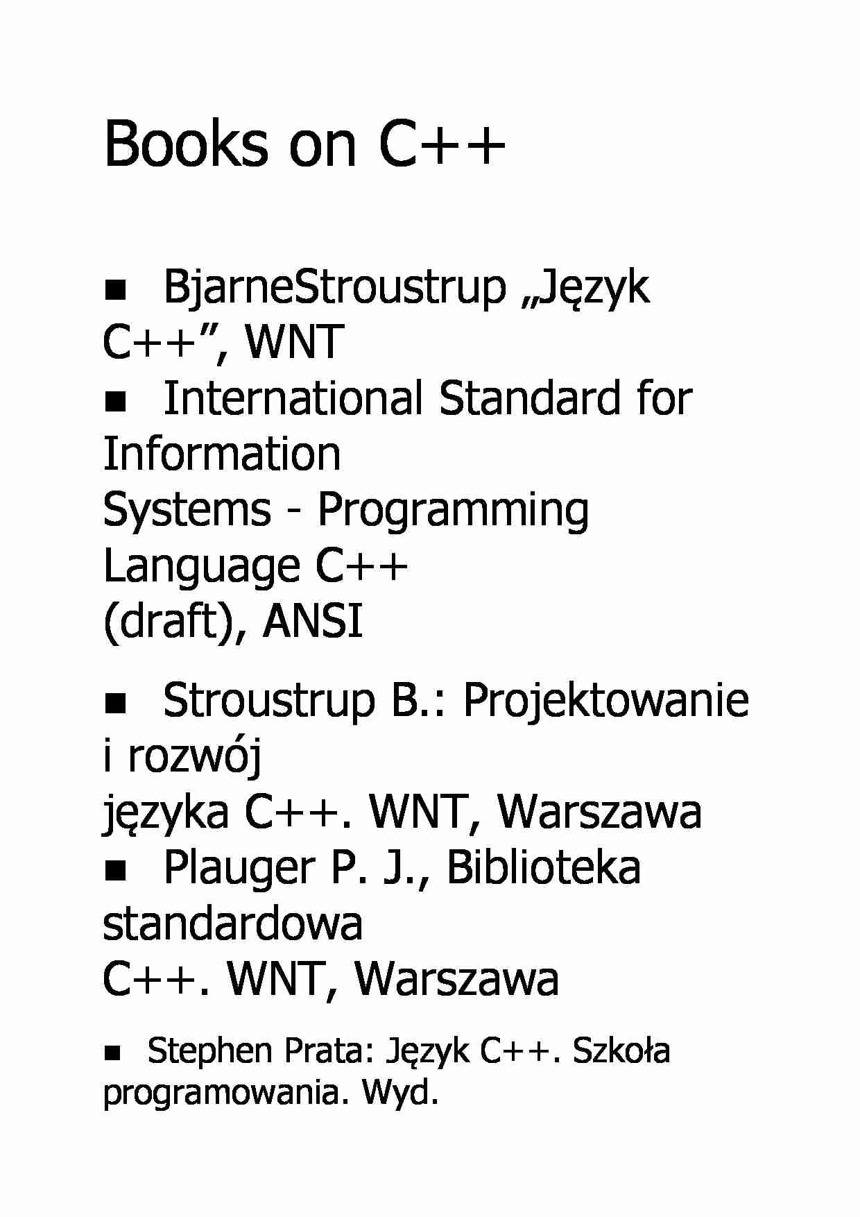 Books on C++ - strona 1