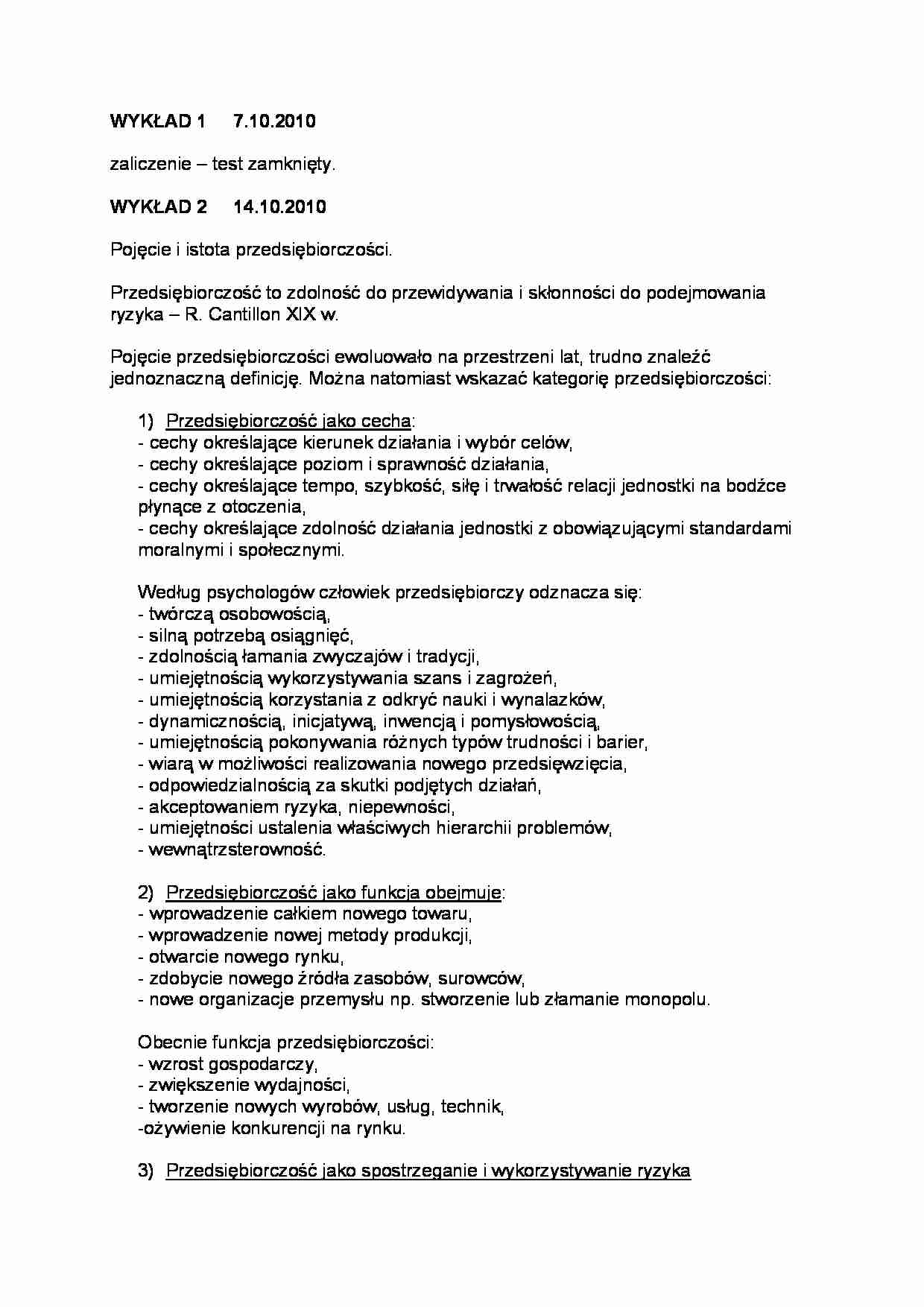 Pojęcie i istota przedsiębiorczości - strona 1