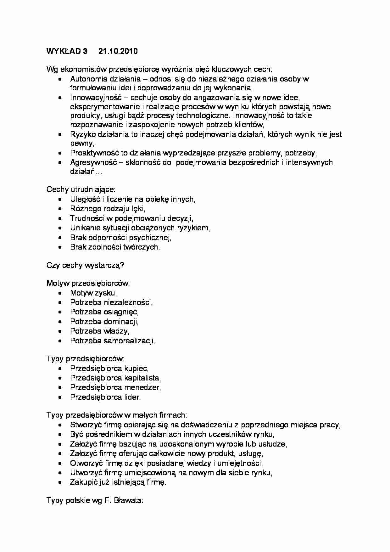 Przedsiębiorczość-wykład 3 - strona 1