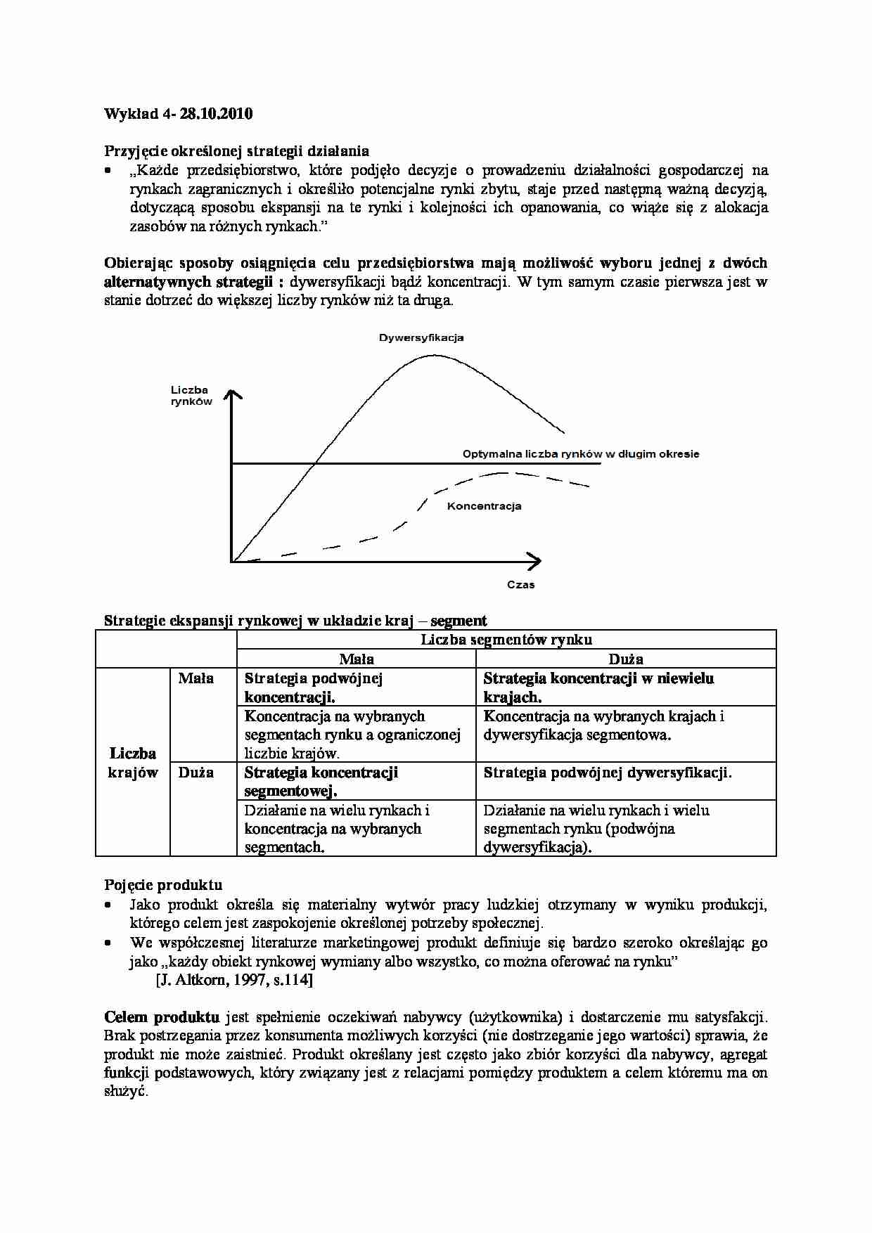 Przyjęcie określonej strategii działania-wykład 4 - strona 1