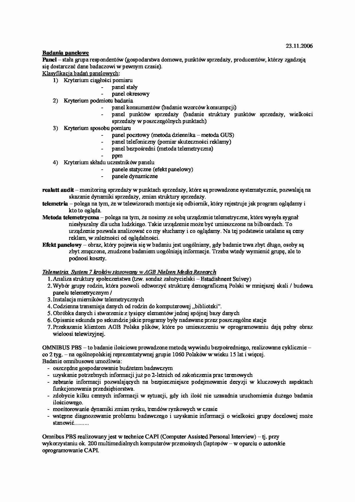 Badania panelowe - strona 1