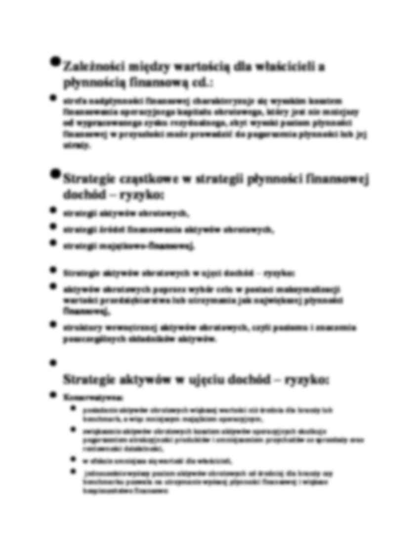 Strategie płynności finansowej w ujęciu dochód - ryzyko - strona 2