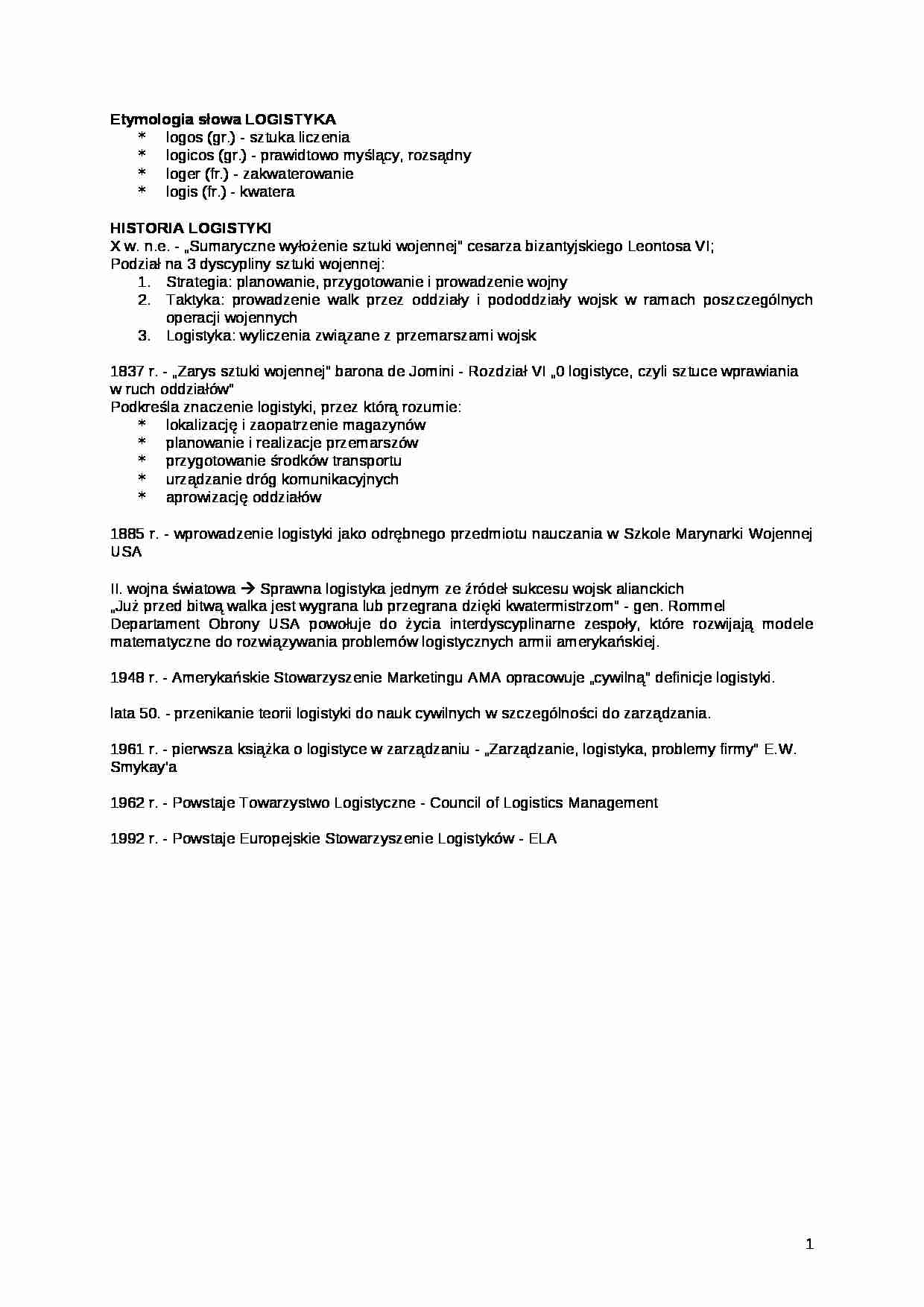 Logistyka-wykłady - strona 1