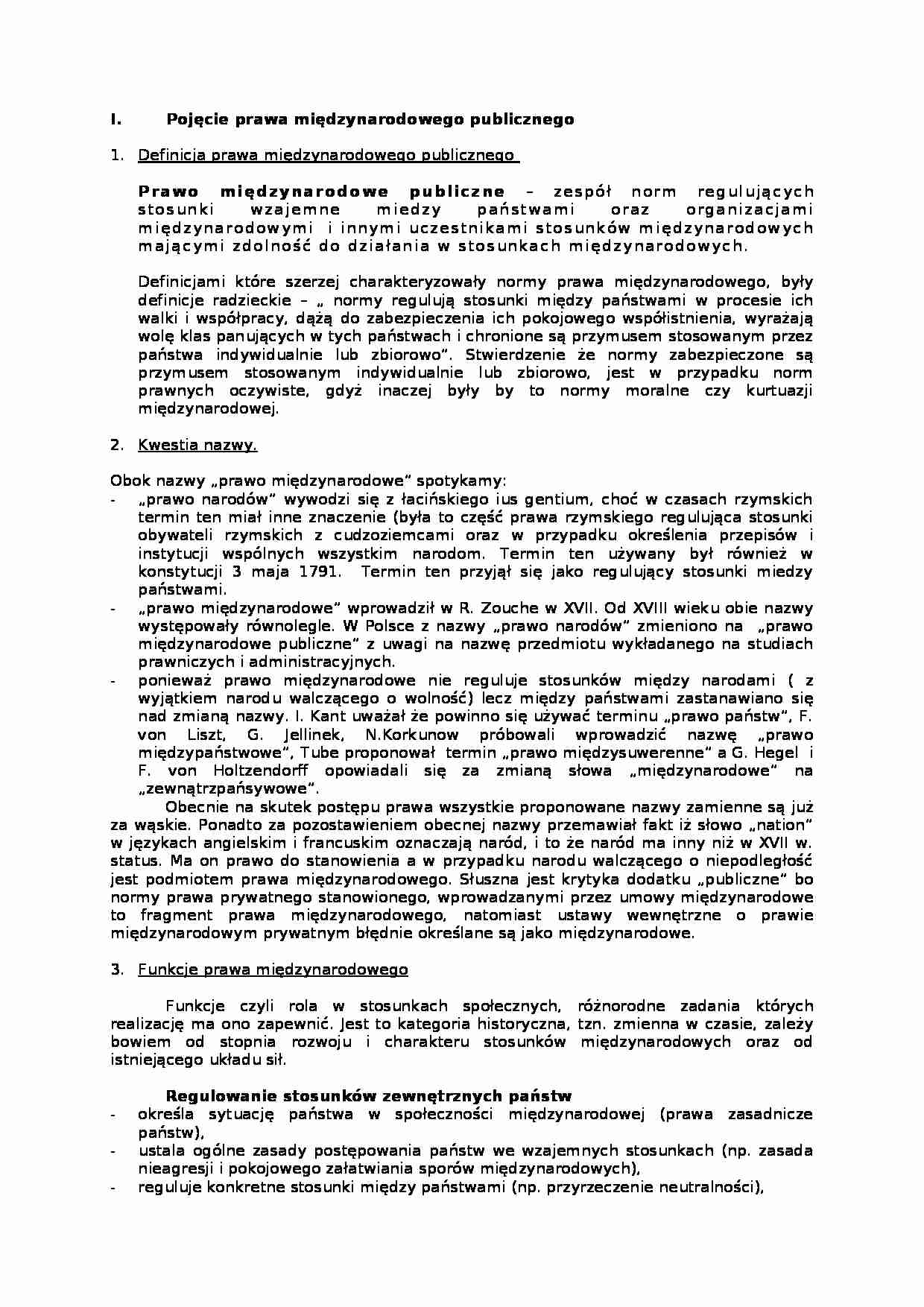 Pojęcie prawa międzynarodowego publicznego - strona 1