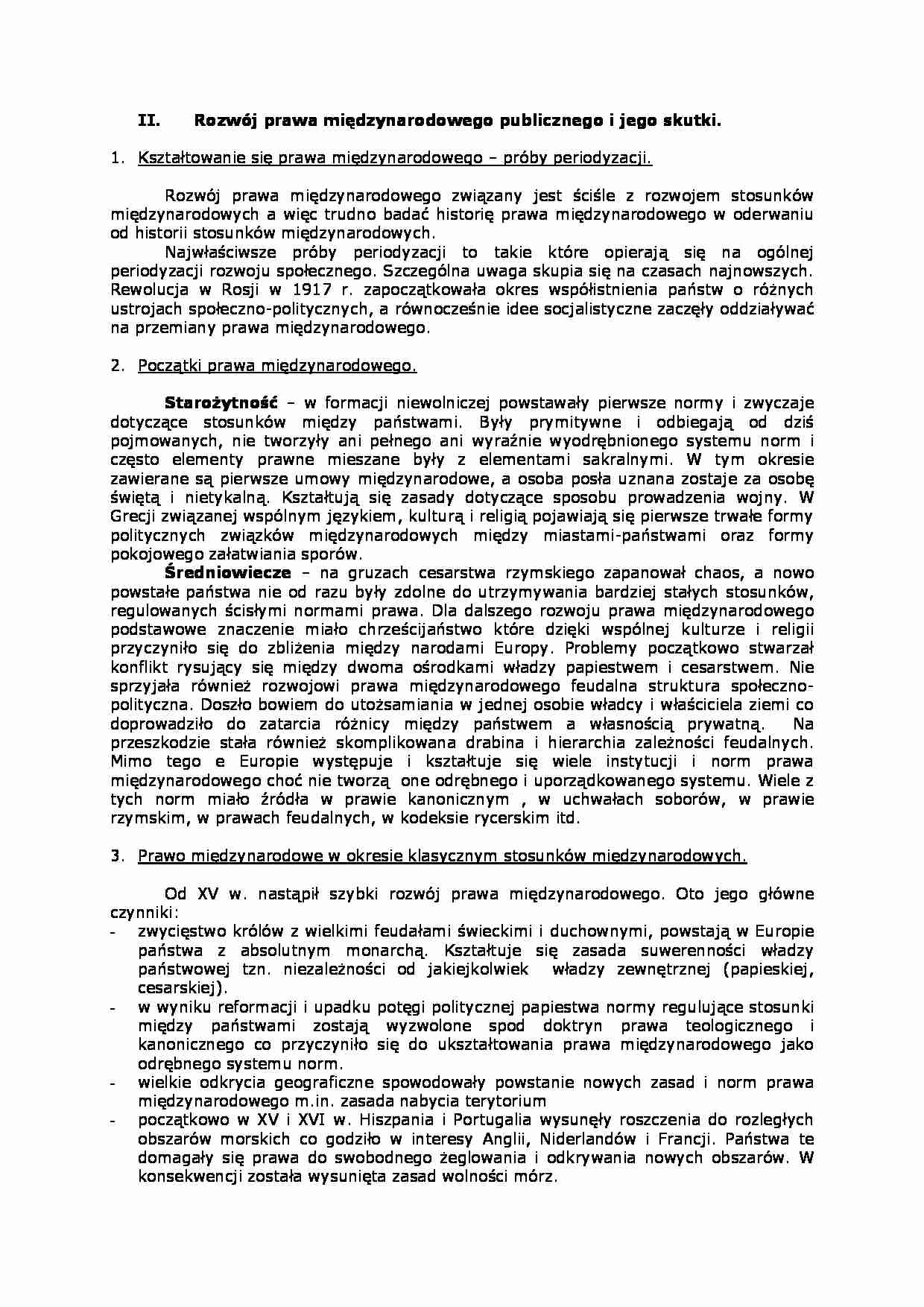 Rozwój prawa międzynarodowego publicznego i jego skutki - strona 1