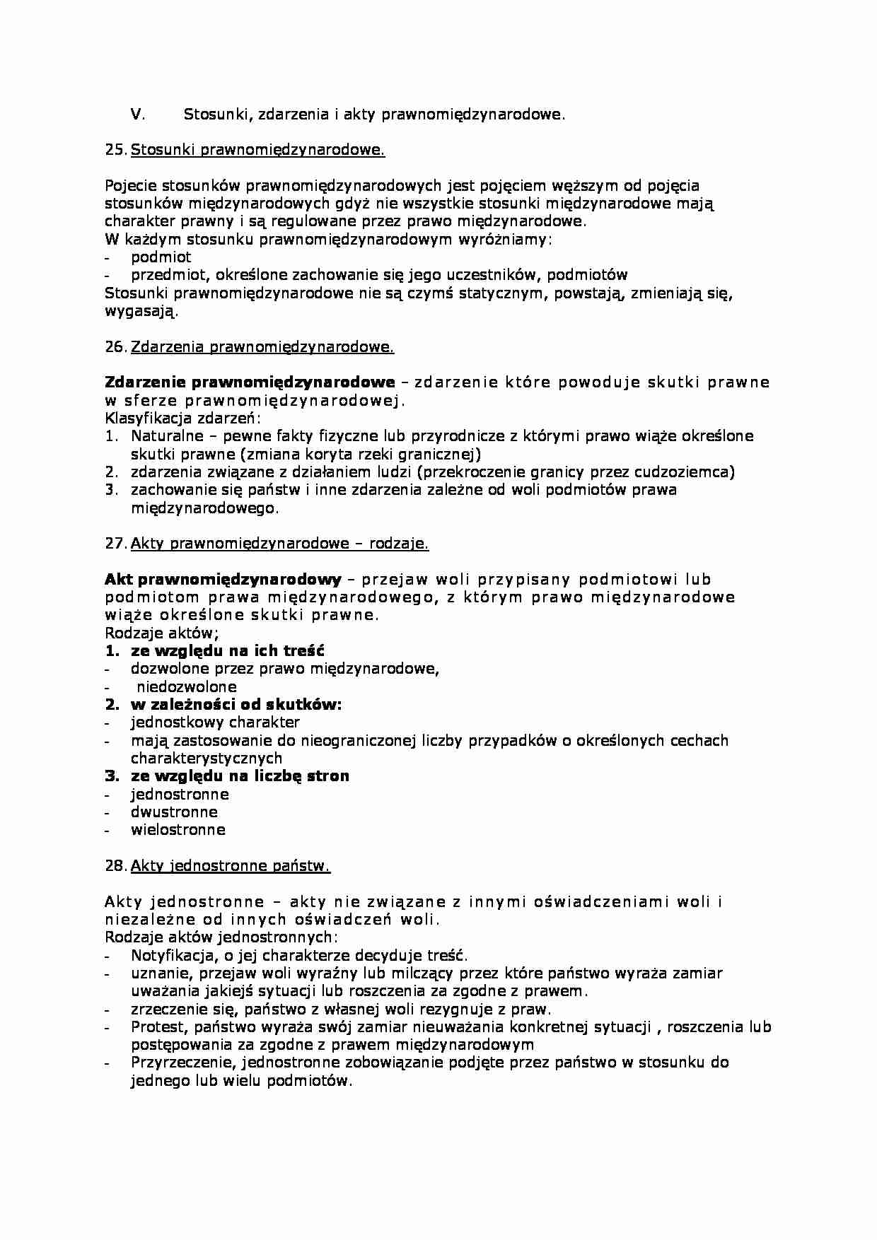 Stosunki, zdarzenia i akty prawnomiędzynarodowe - strona 1