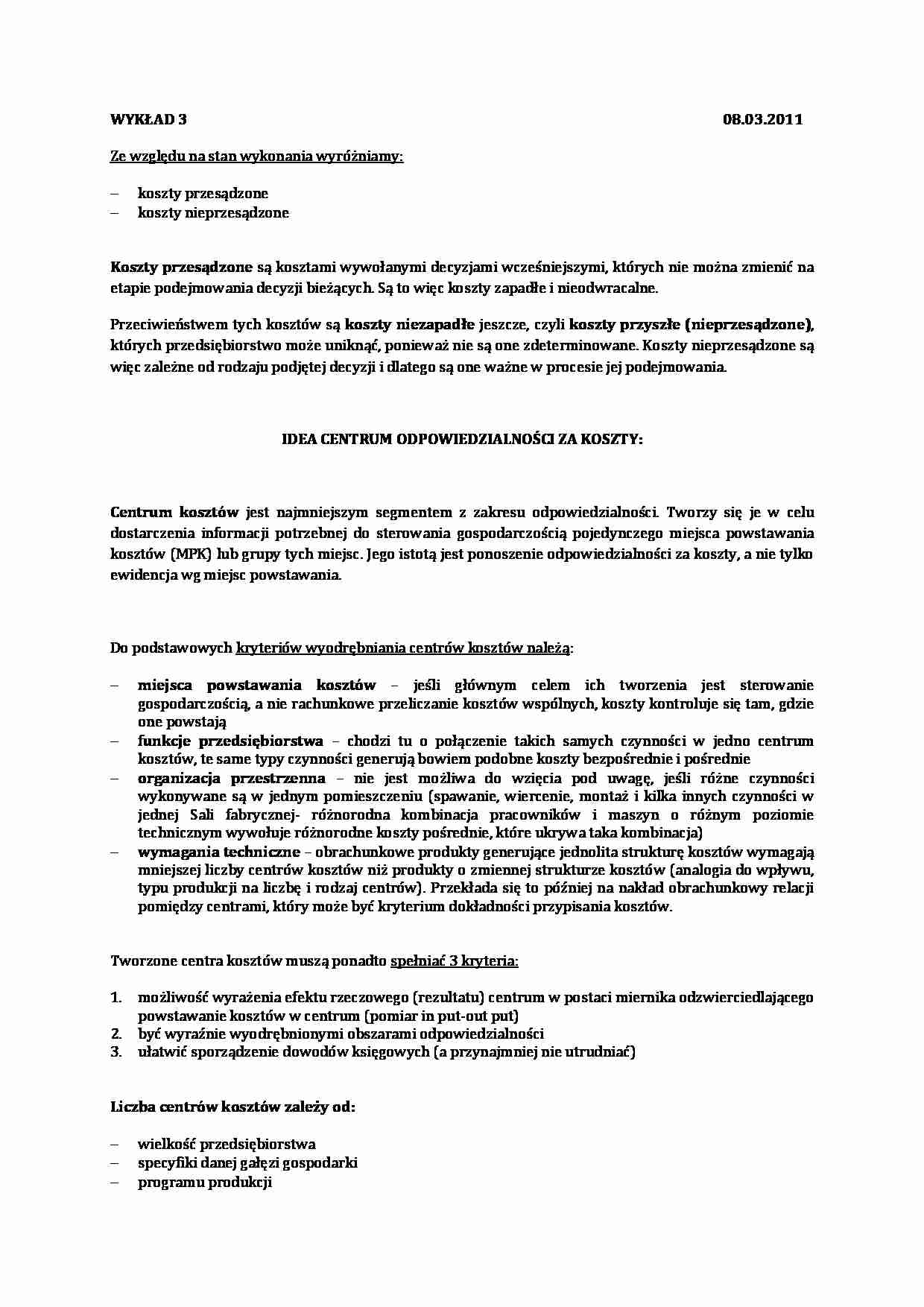 Idea centrum odpowiedzialności za koszty - strona 1