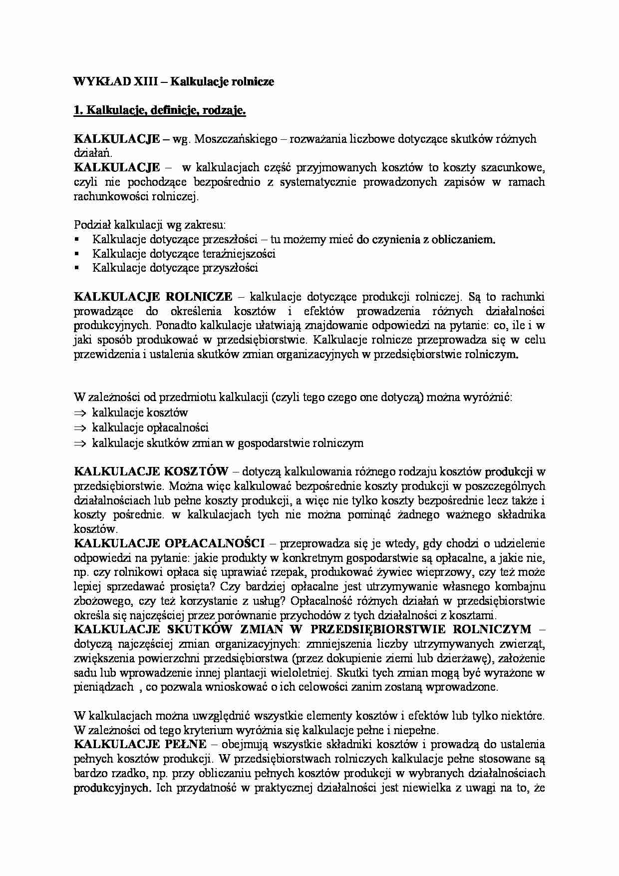 Kalkulacje rolnicze - strona 1