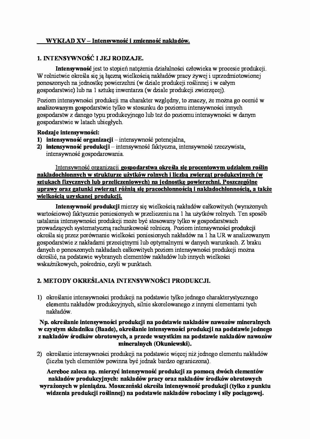 Intensywność i zmienność nakładów - strona 1