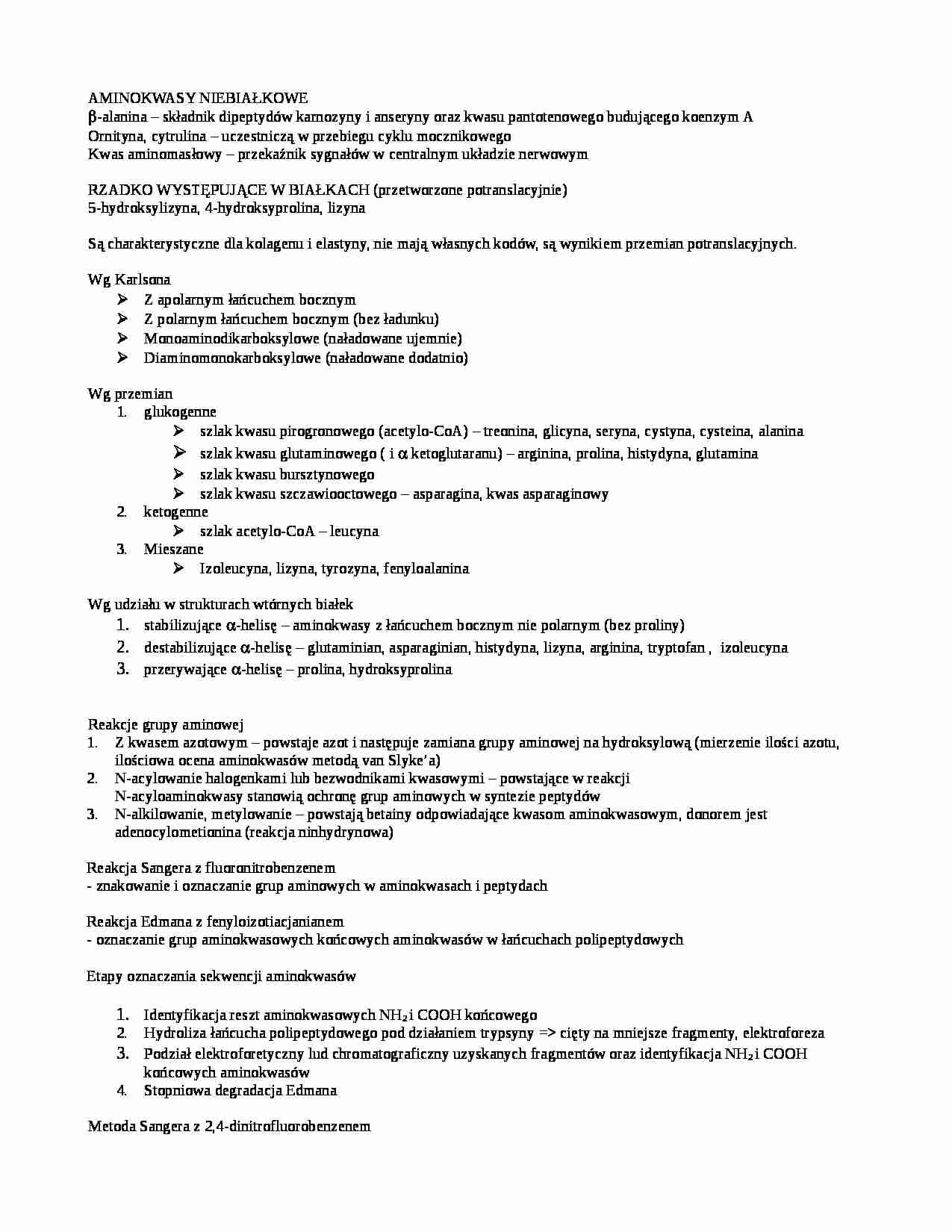 Aminokwasy niebiałkowe  - strona 1