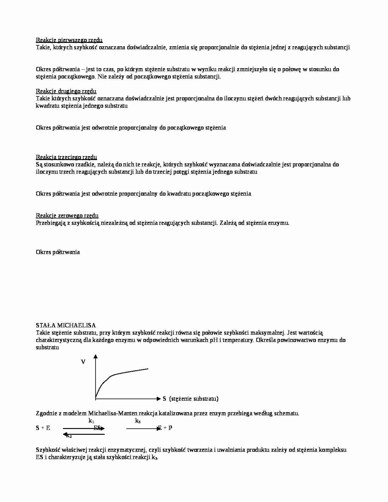 Reakcje pierwszego rzędu  - strona 1
