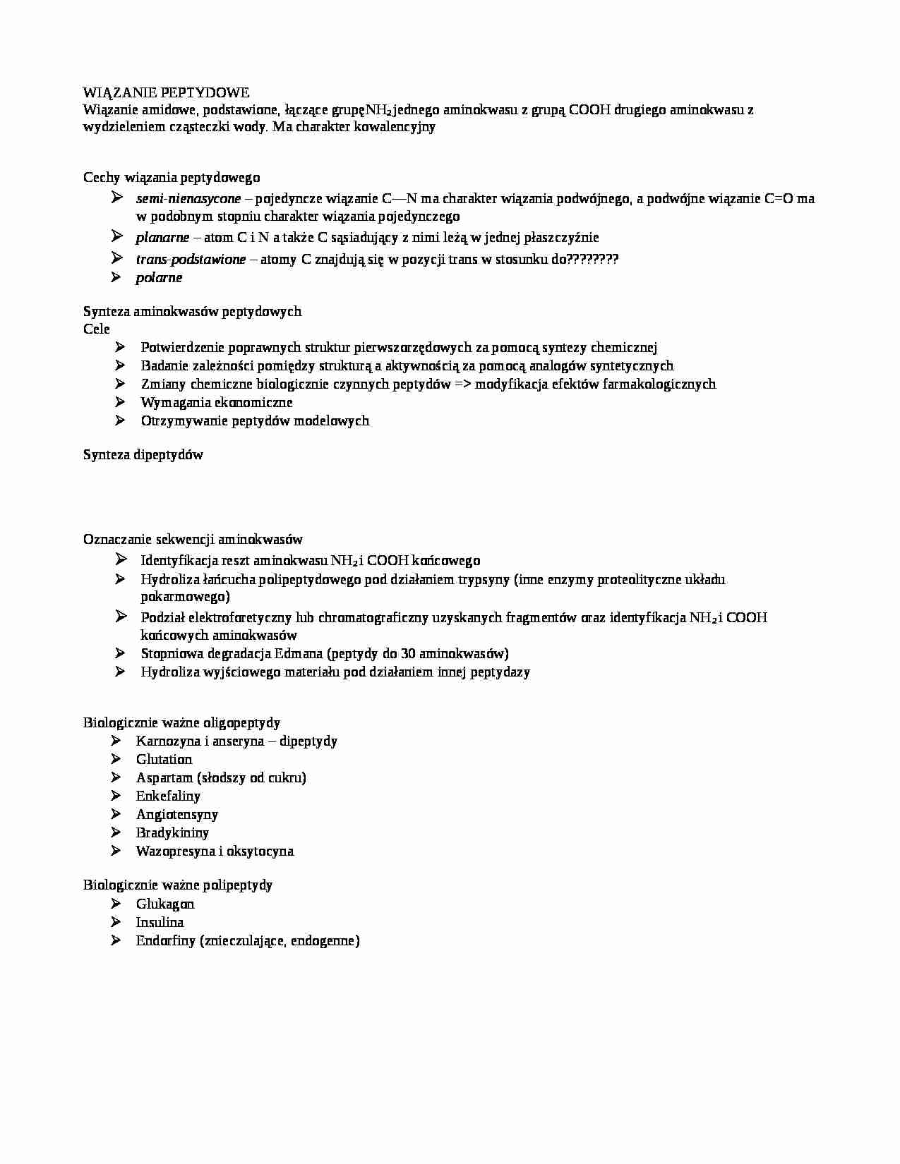 Wiązanie peptydowe  - strona 1