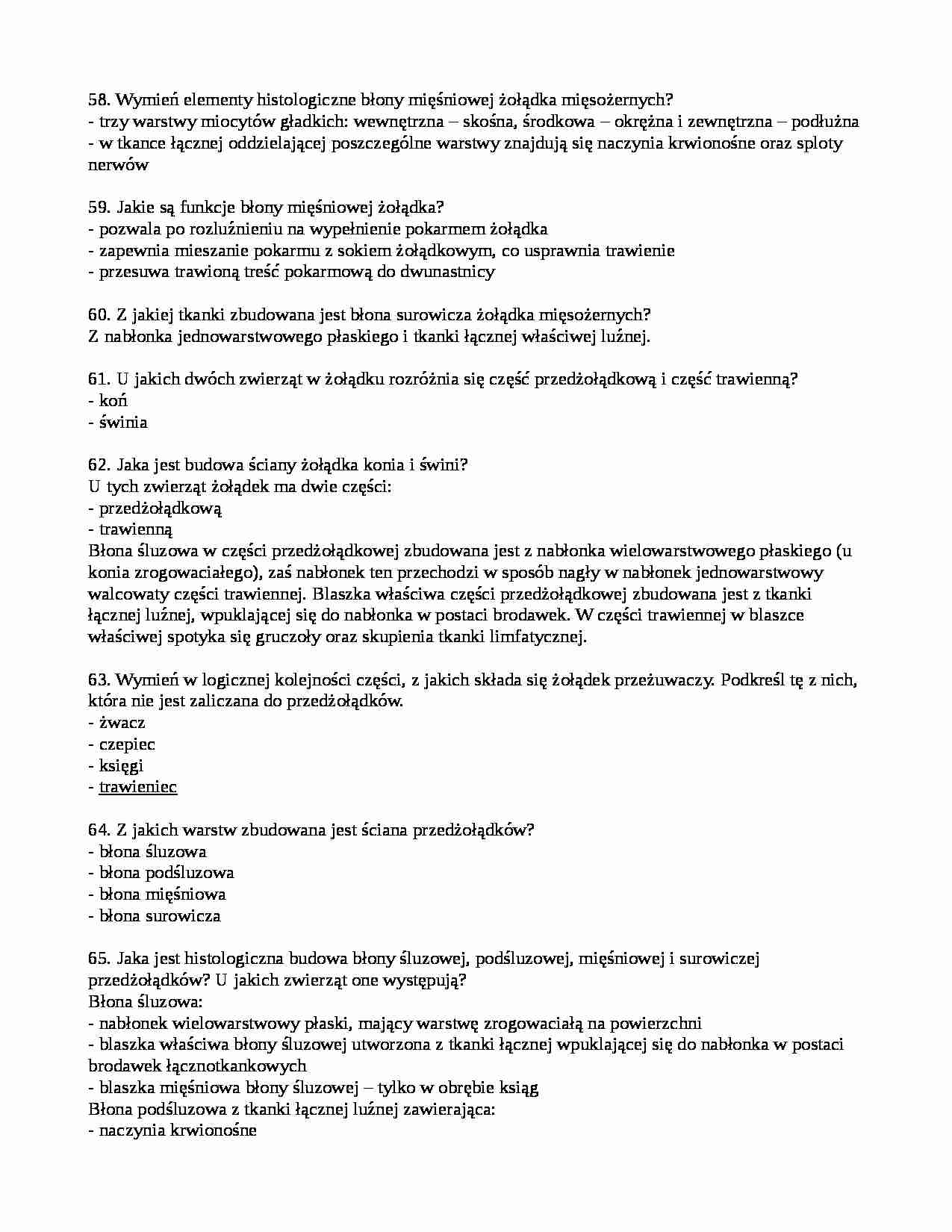 Błona mięśniowa żołądka  - strona 1