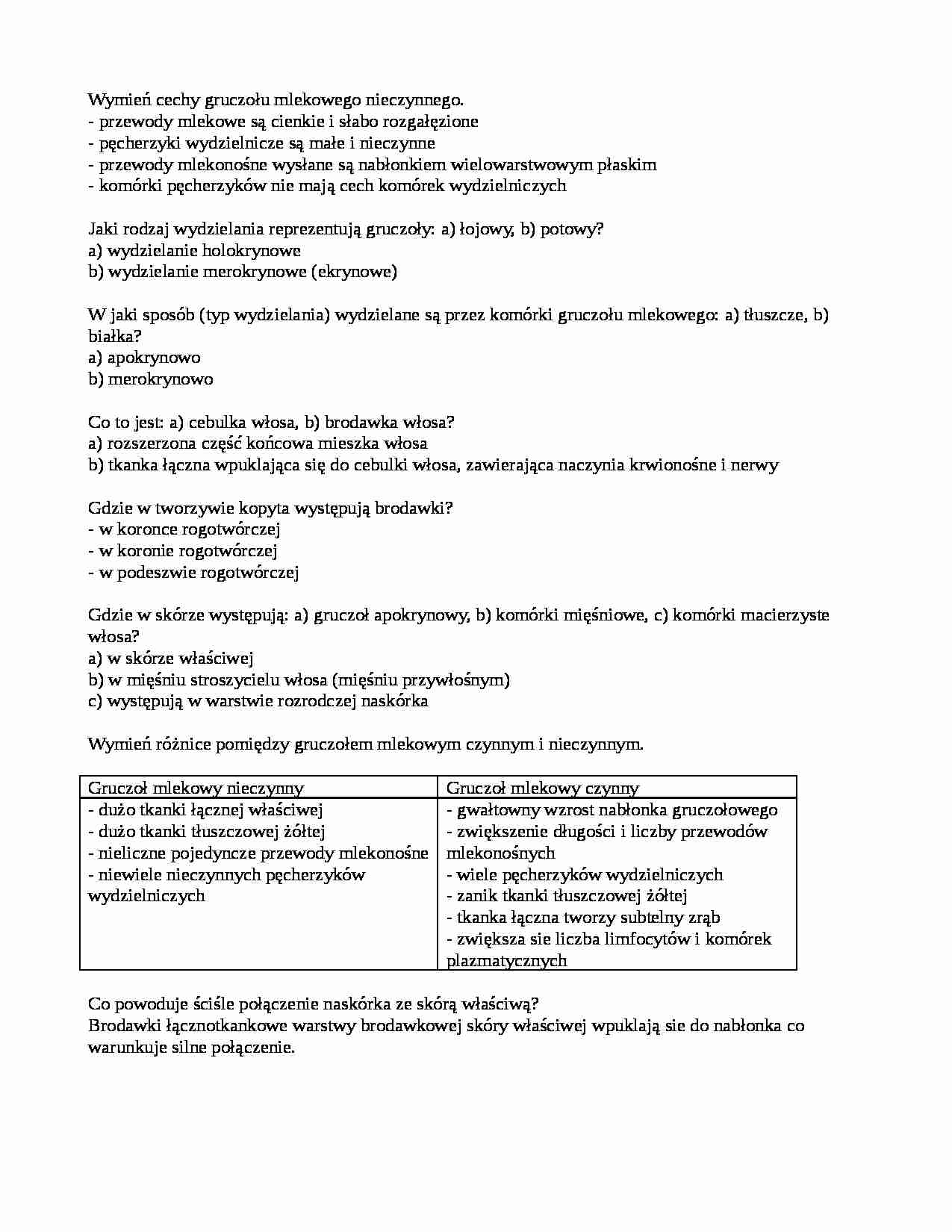 Cechy gruczołu mlekowego  - strona 1