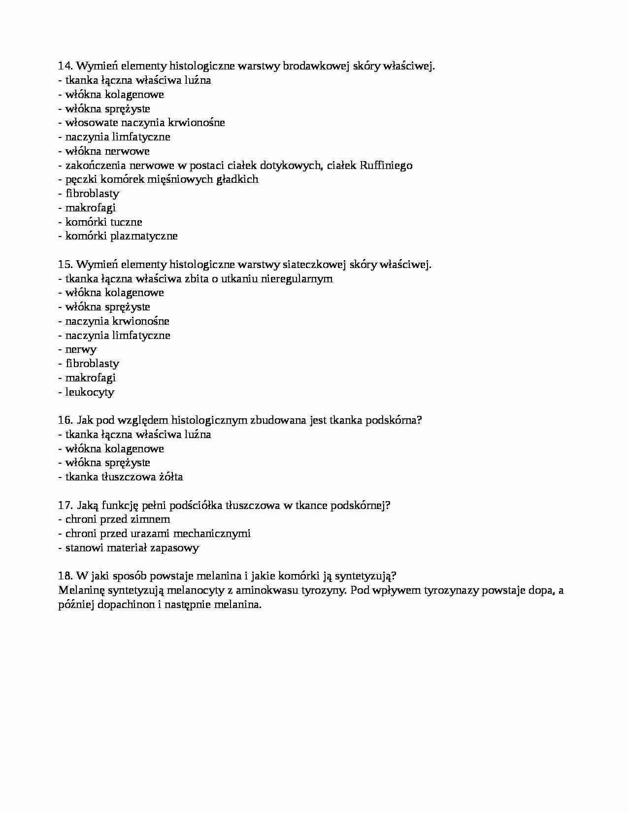 Skóra właściwa i tkanka podskórna  - strona 1