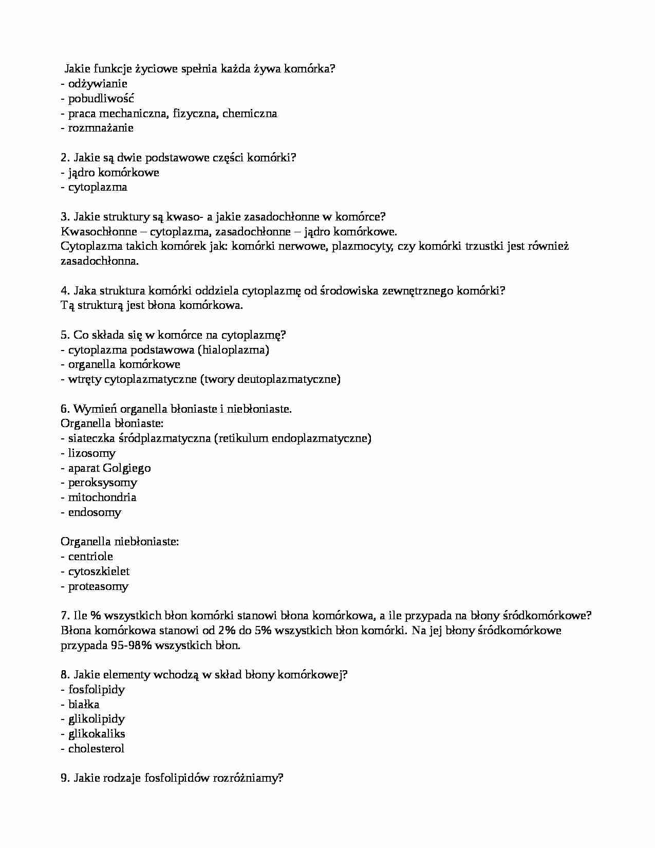 Komórka - podstawowe informacje  - strona 1