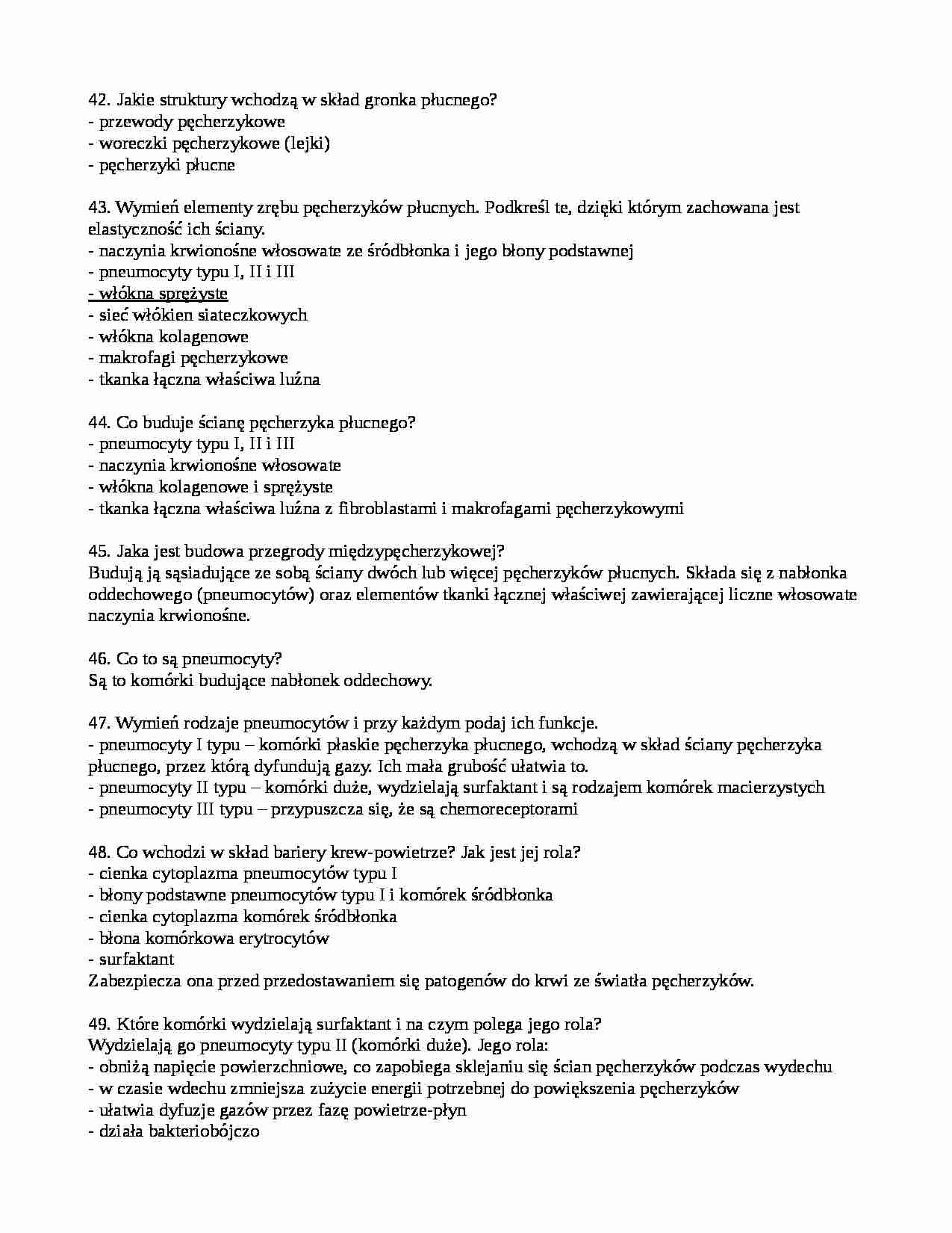 Budowa pęcherzyków płucnych  - strona 1