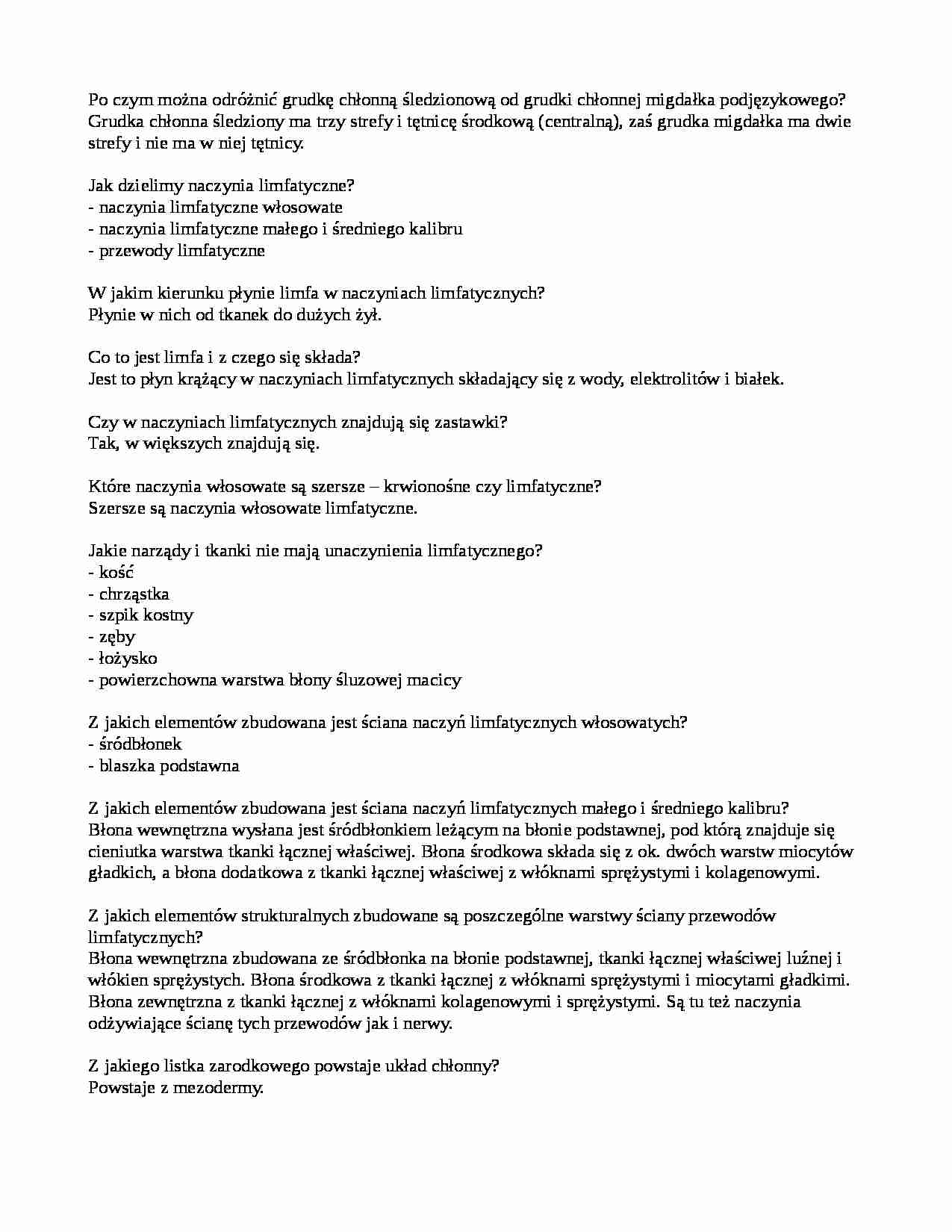 Układ limfatyczny  - strona 1