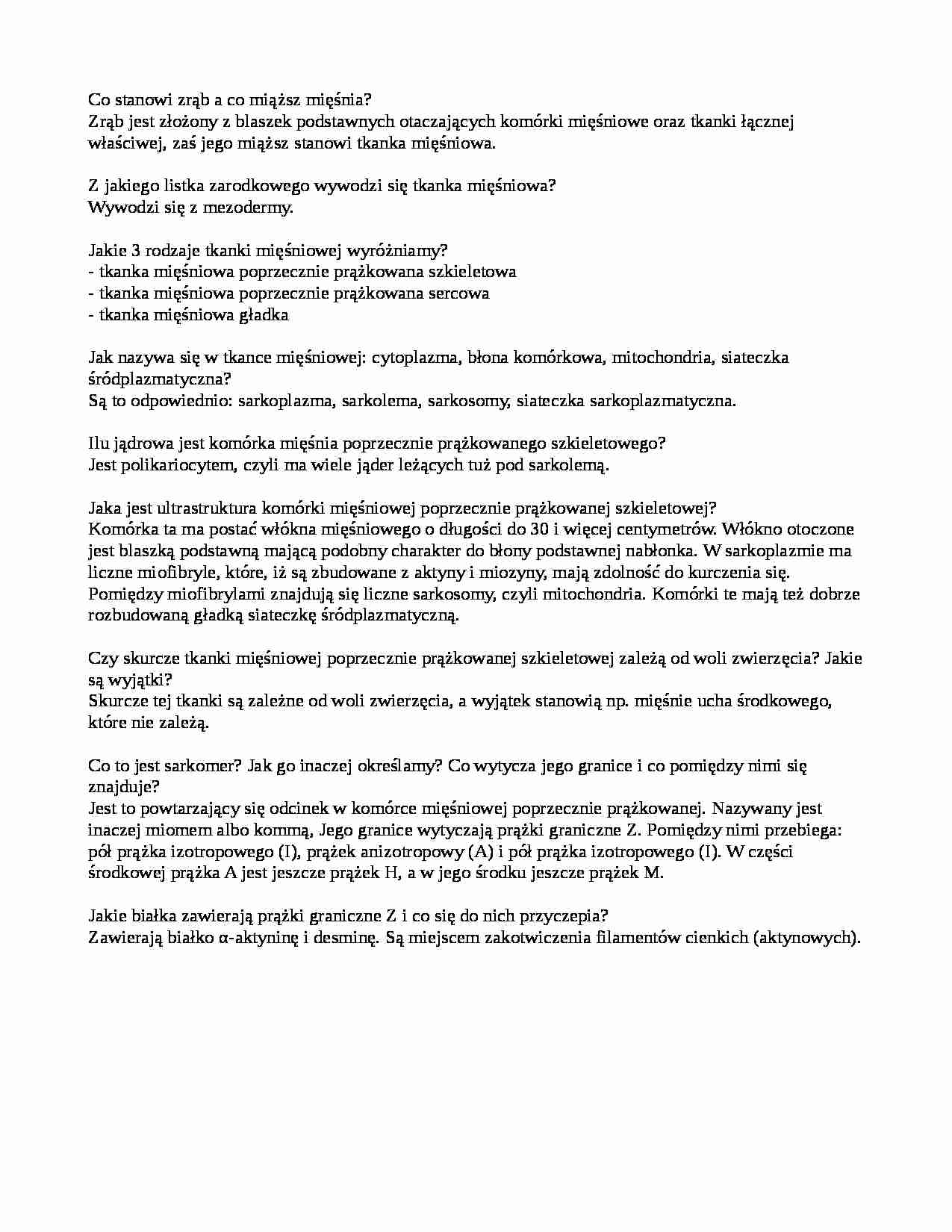 Tkanka mięśniowa  - strona 1