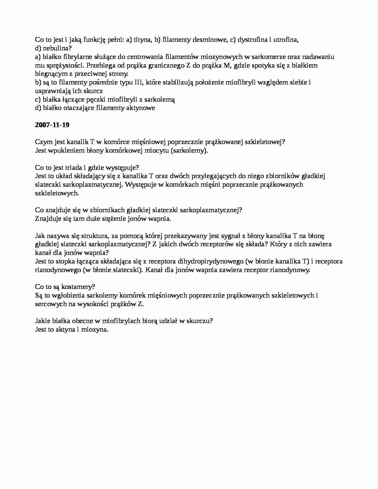 Tityna i filamenty desminowe  - strona 1