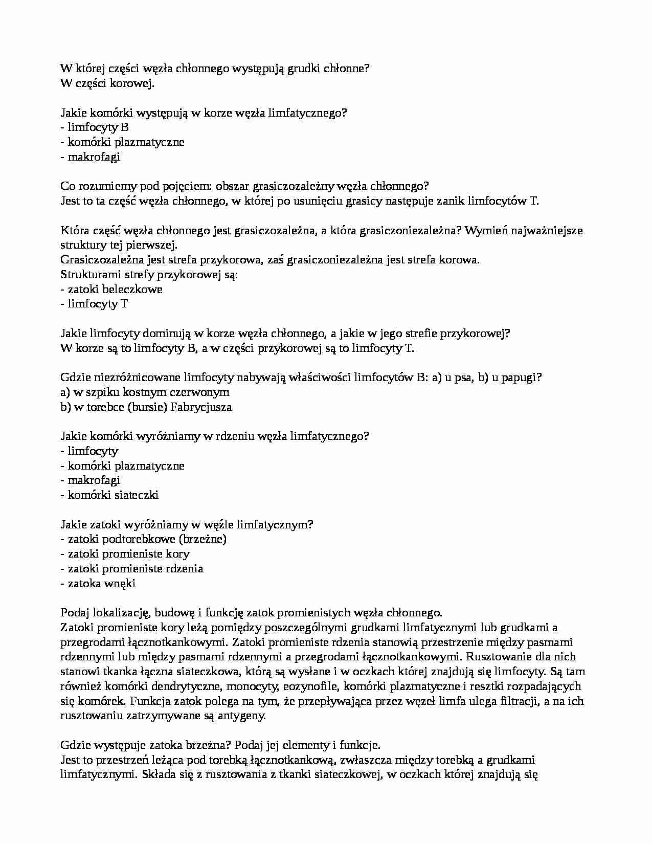 Węzły chłonne  - strona 1